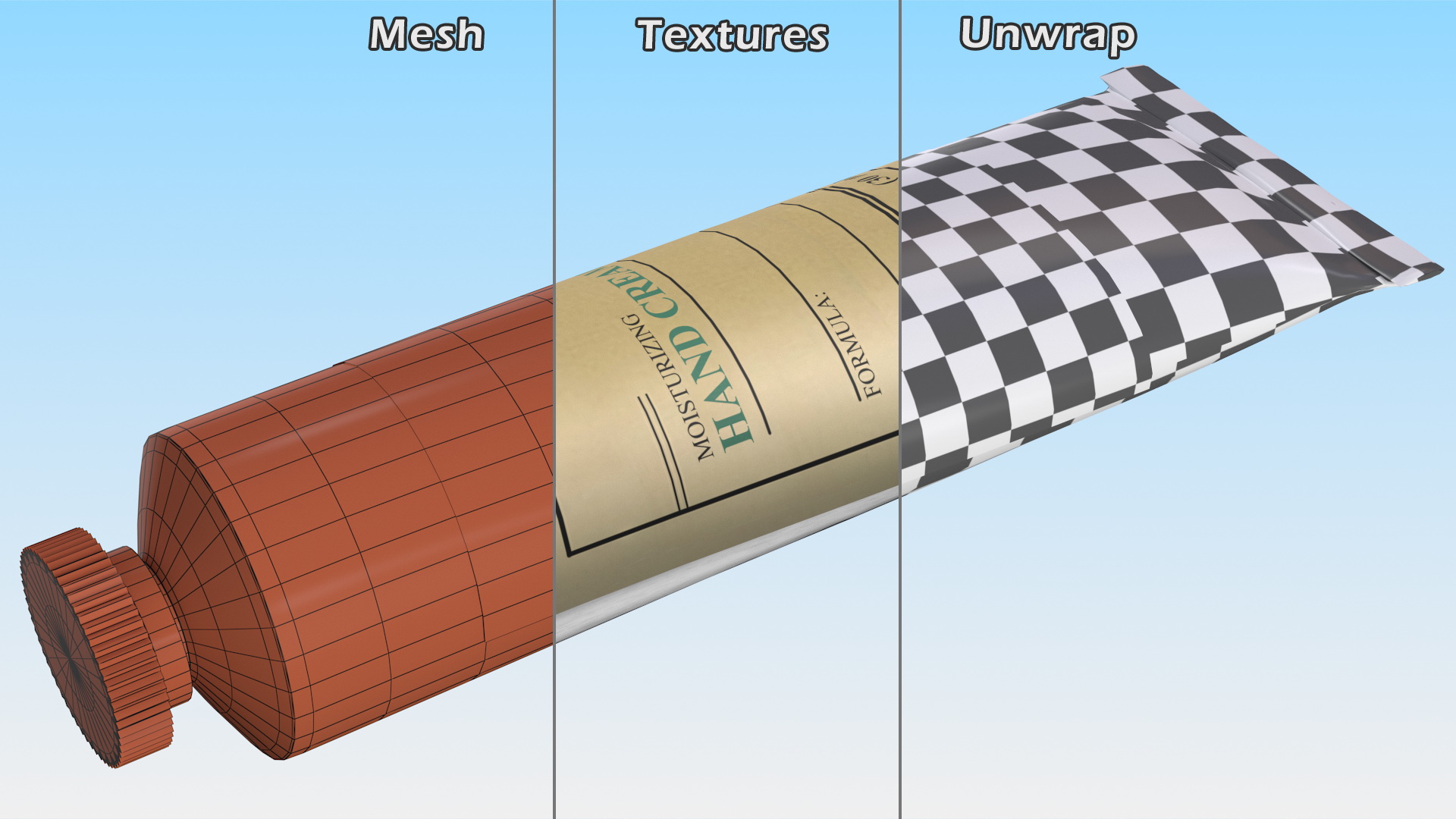 3D Hand Cream in Aluminium Tube model