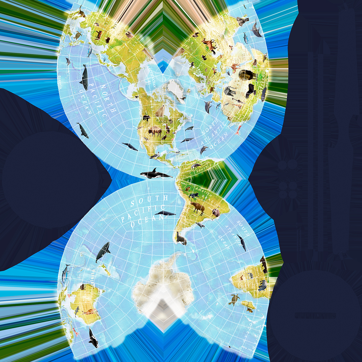 Animals World Globe 3D model