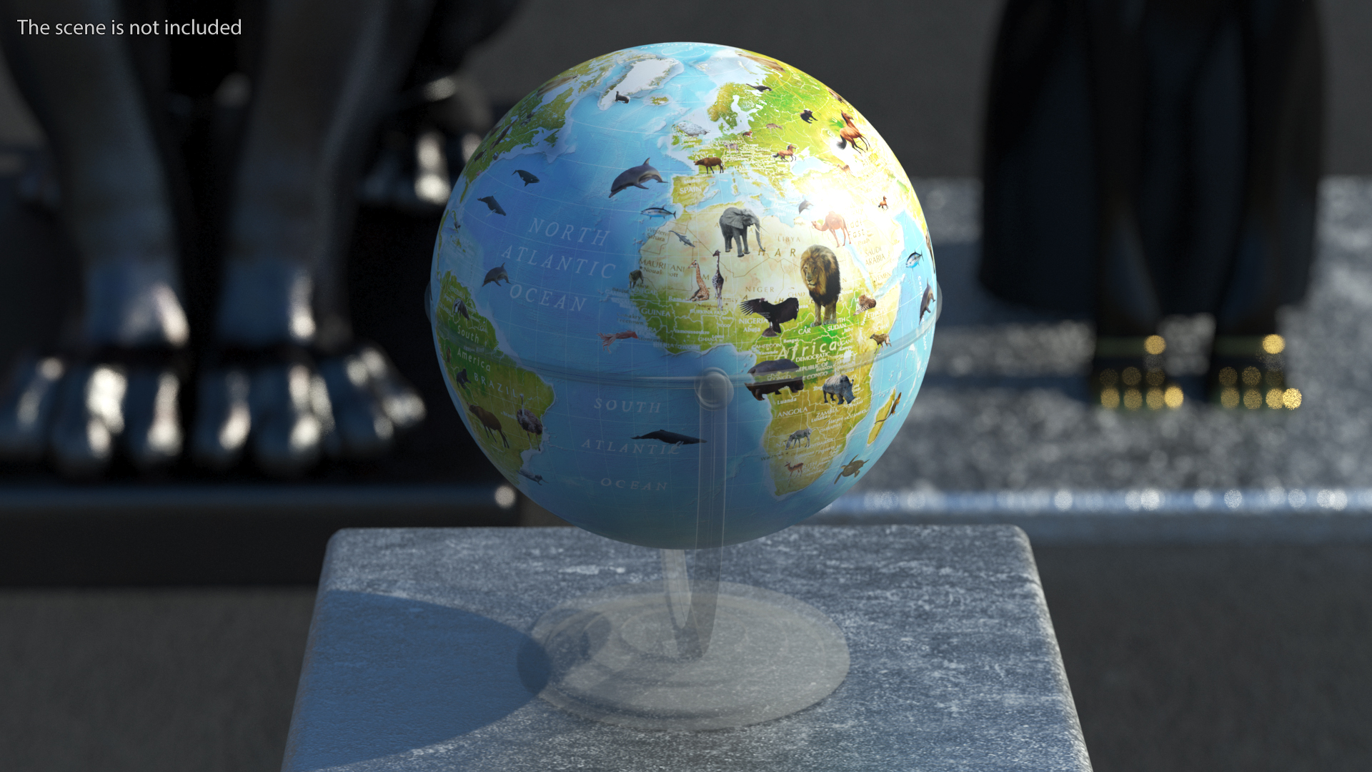 Animals World Globe 3D model