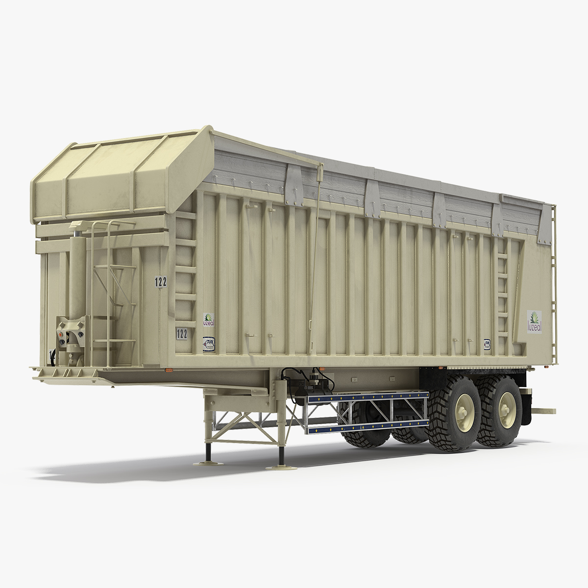 Harvester Trailer 3D Model, view 10