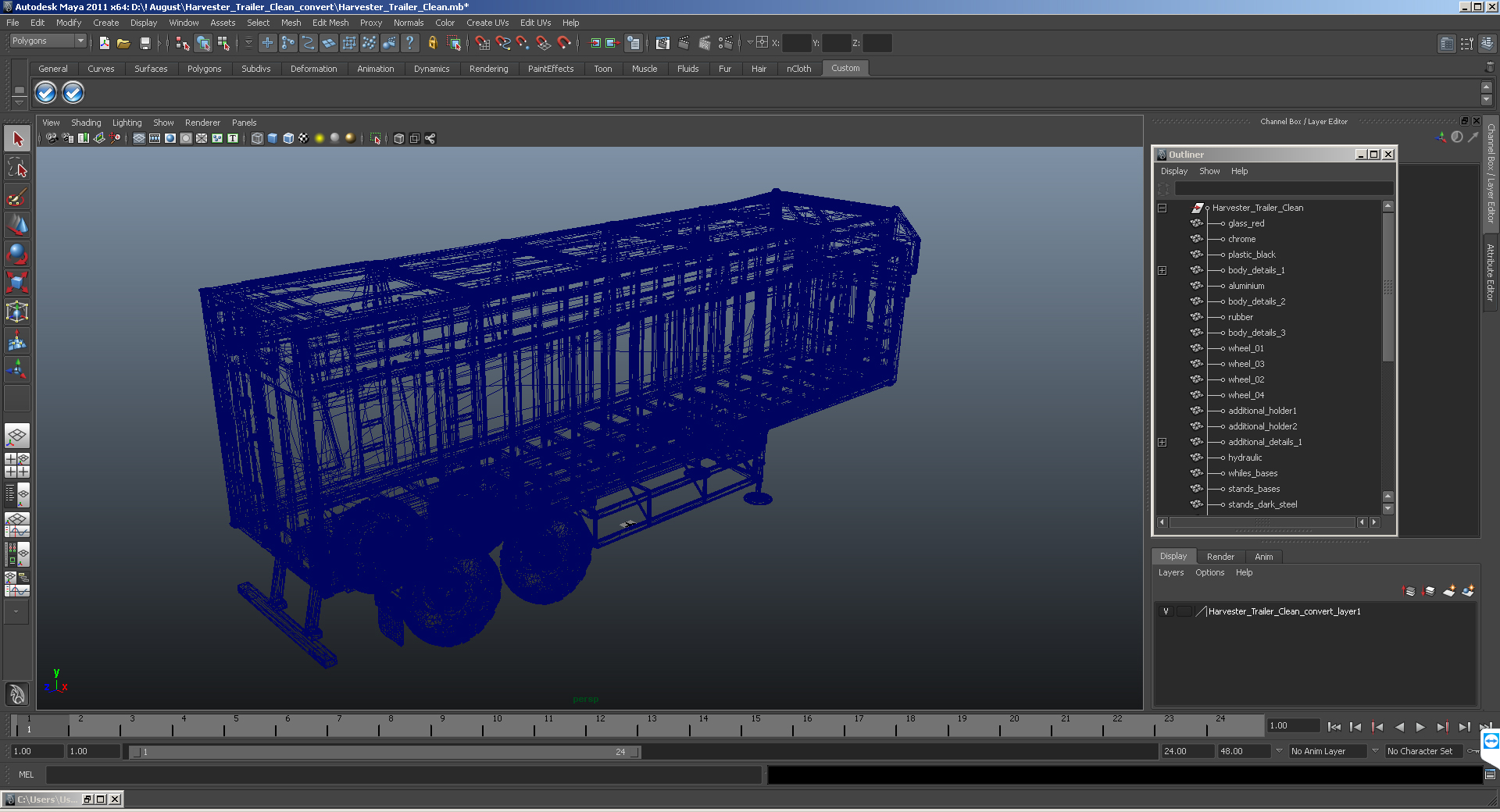 3D Harvester Trailer Clean model