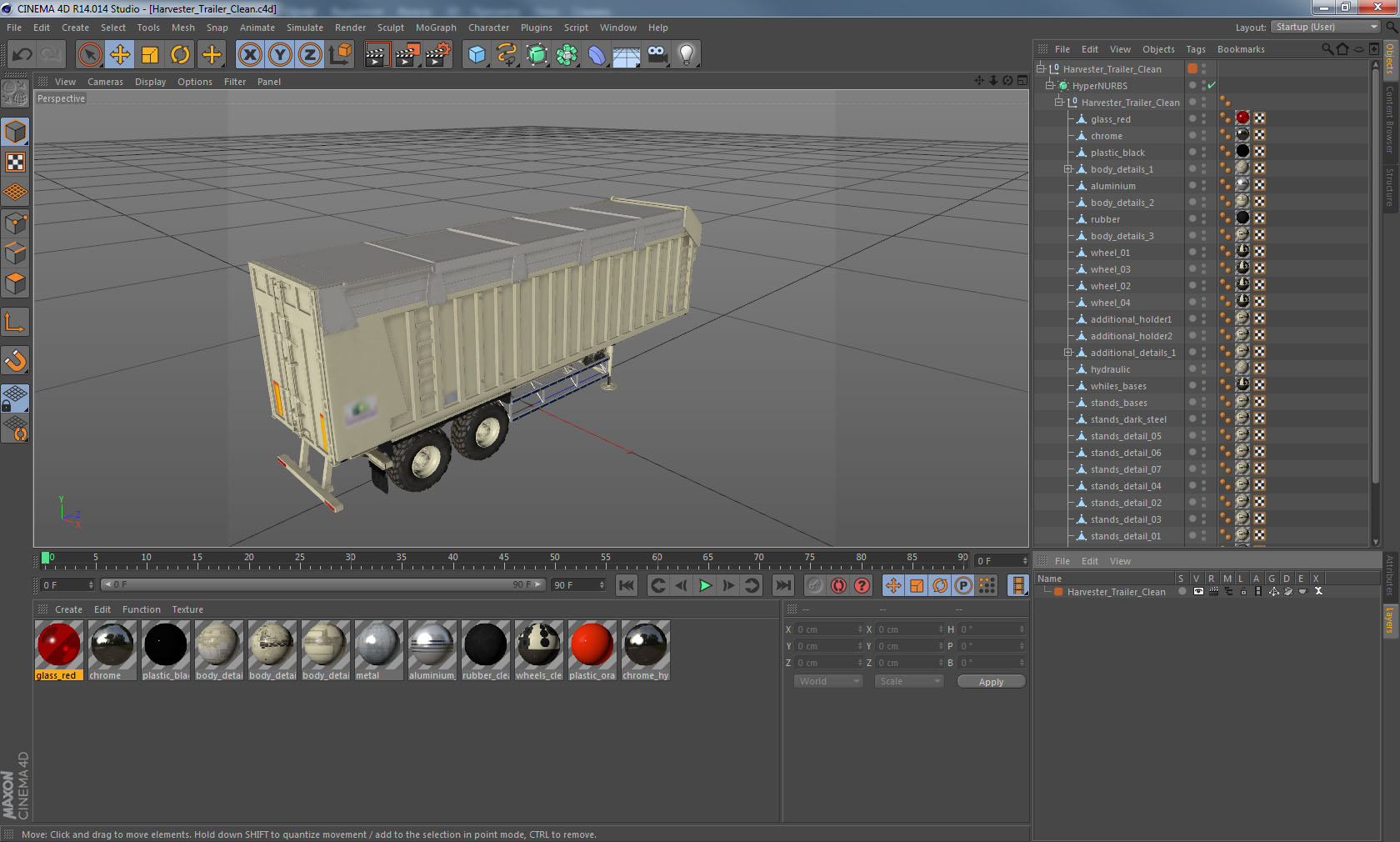3D Harvester Trailer Clean model