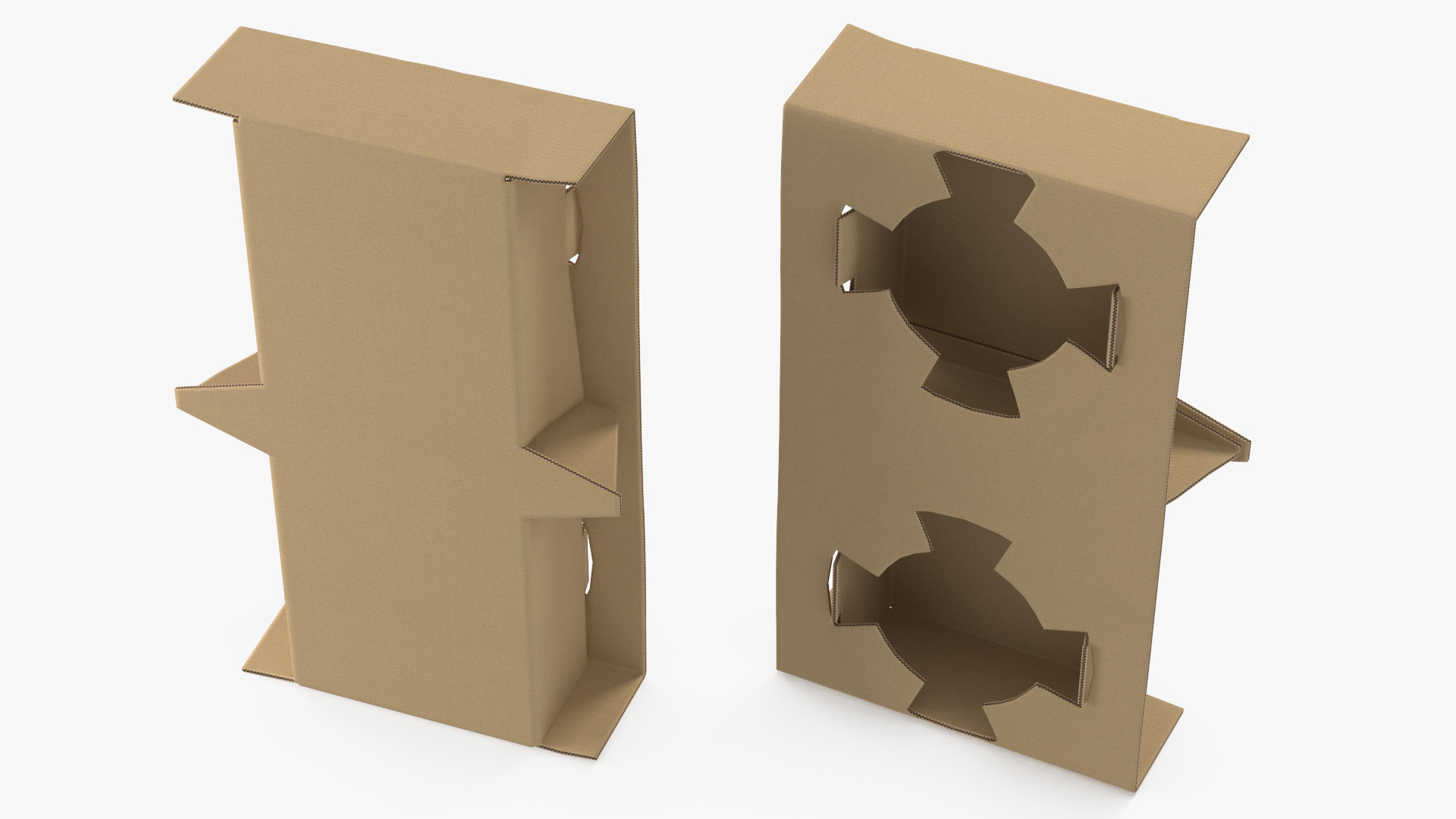 Cardboard Holder for 2 Cups 3D
