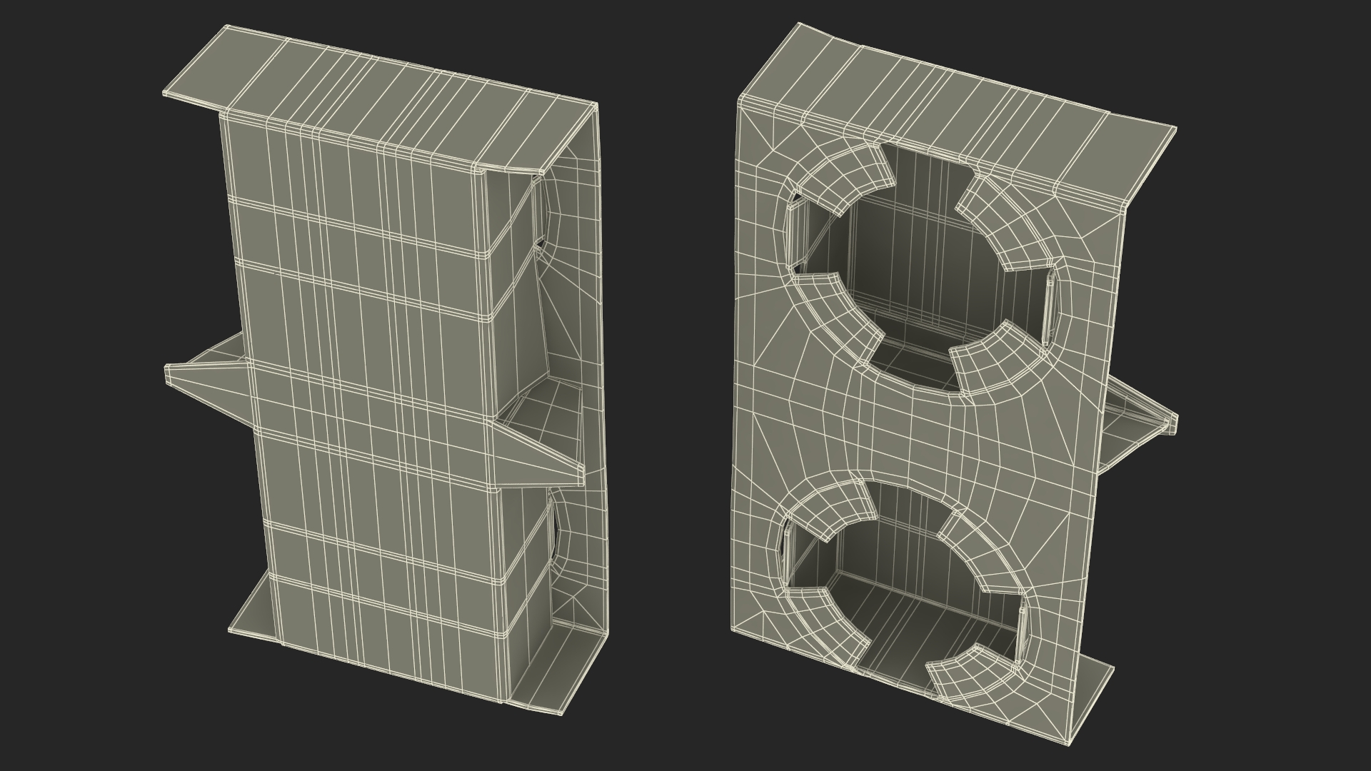Cardboard Holder for 2 Cups 3D