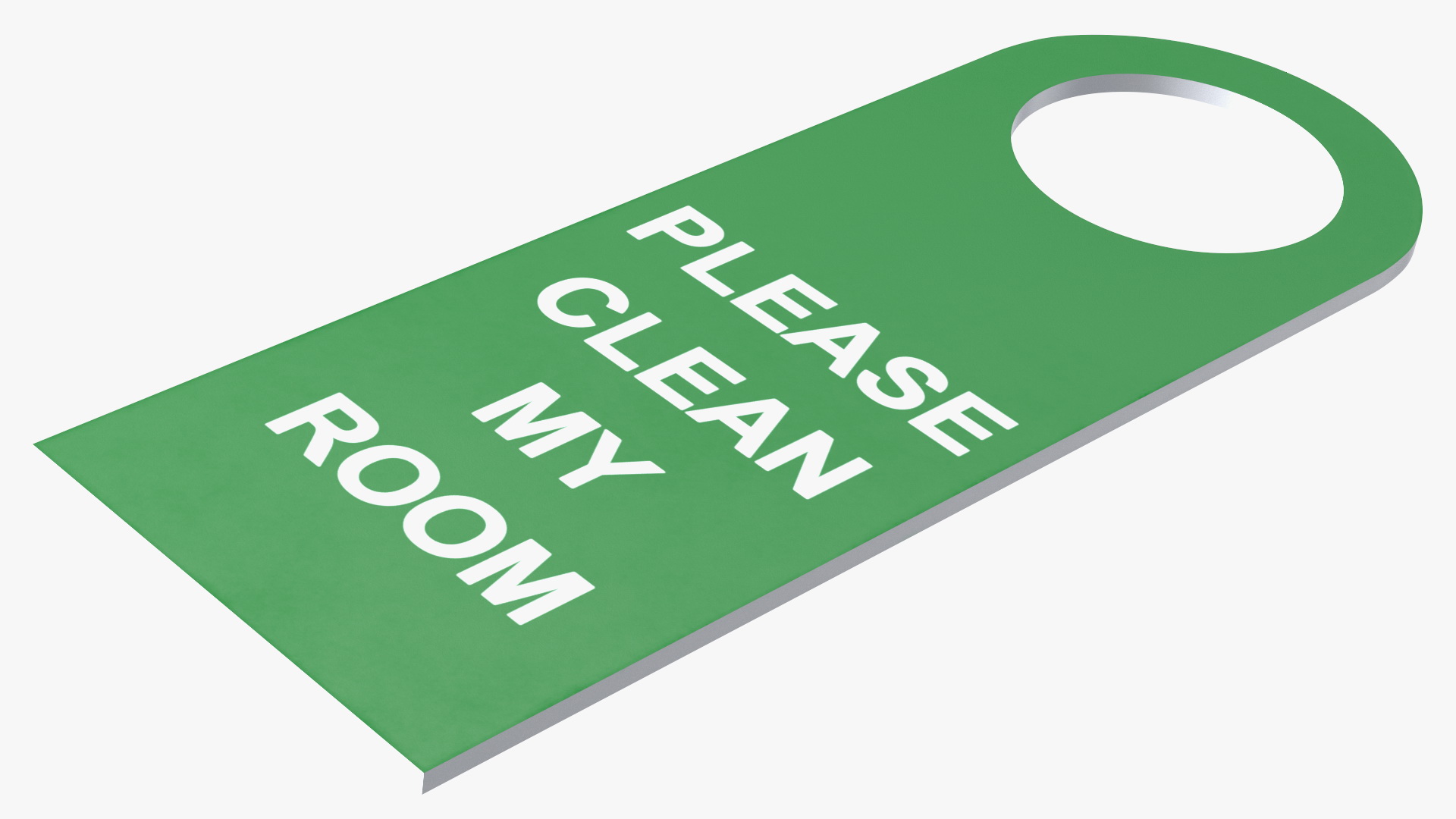 3D Hotel Door Hanger Clean My Room White Green model