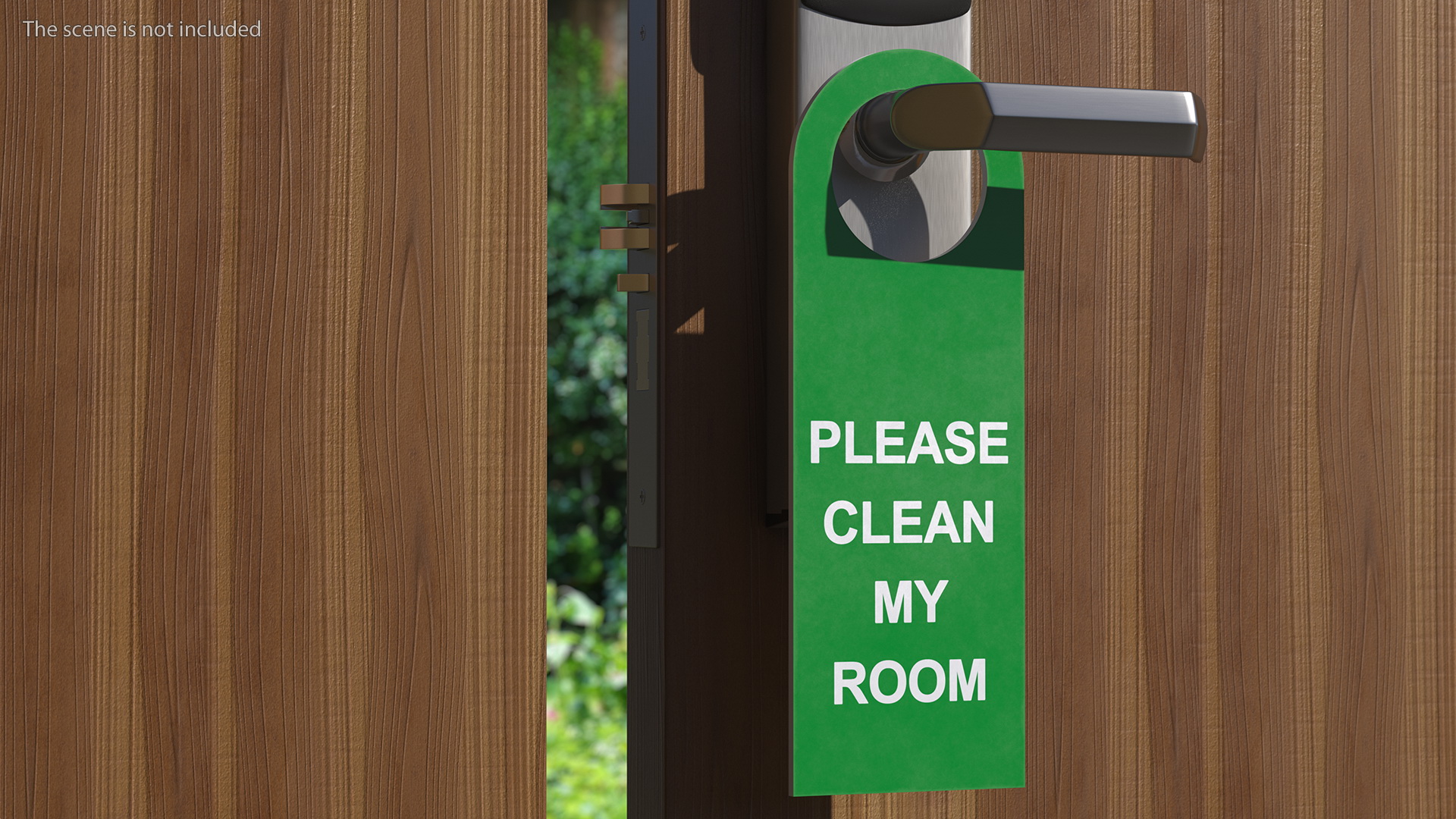 3D Hotel Door Hanger Clean My Room White Green model