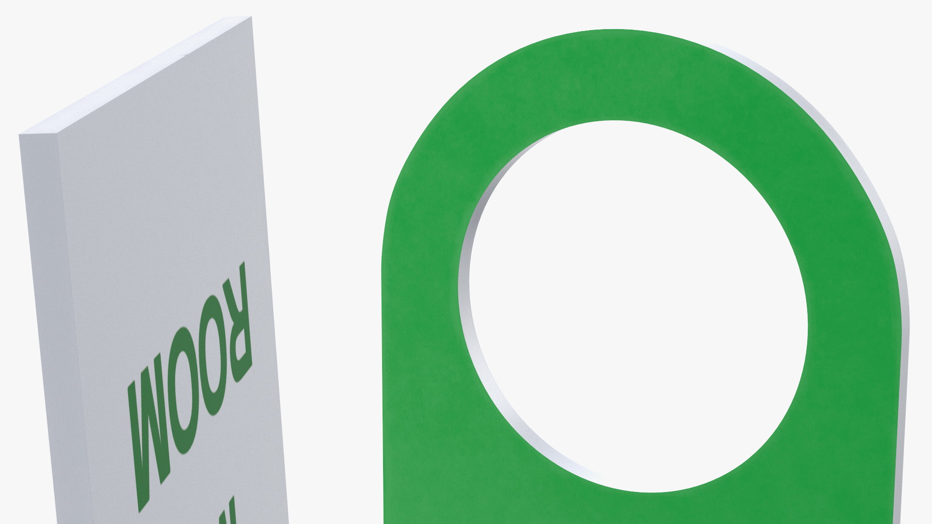 3D Hotel Door Hanger Clean My Room White Green model