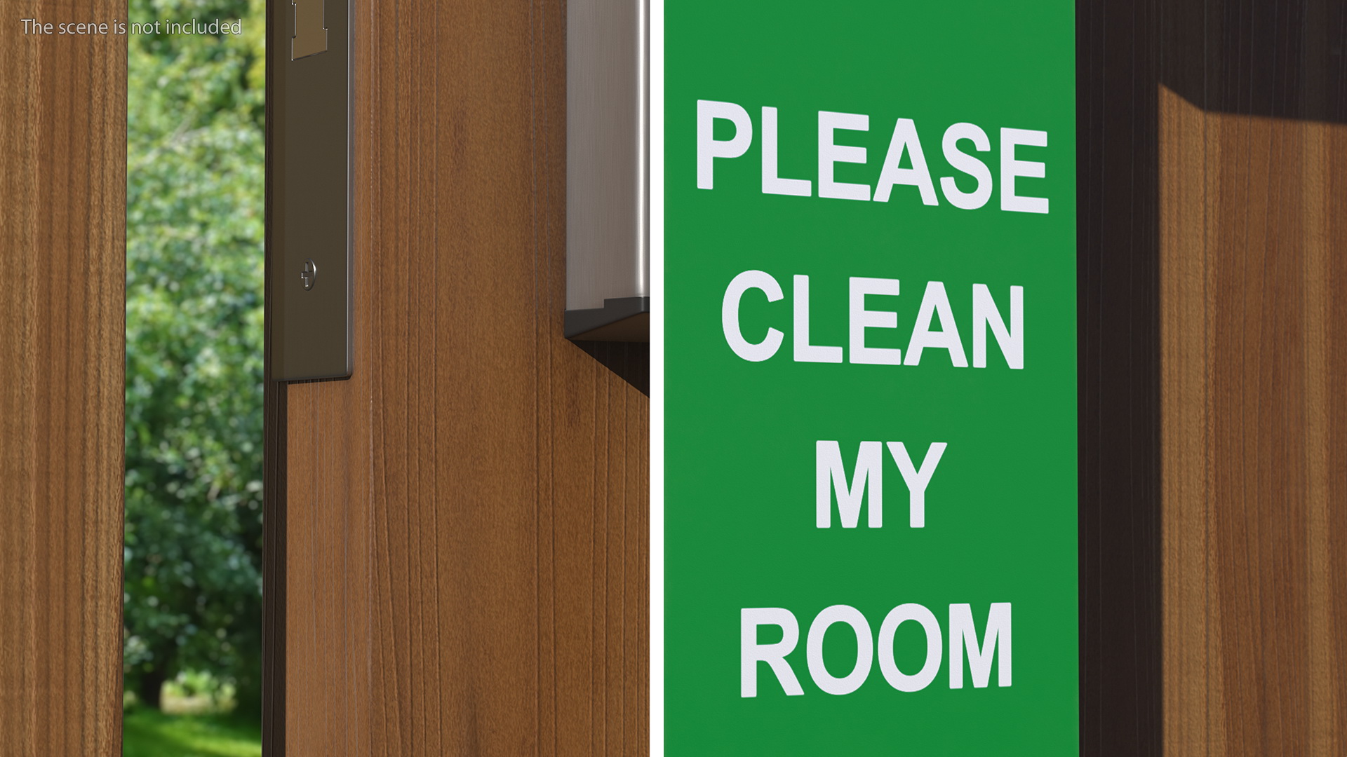 3D Hotel Door Hanger Clean My Room White Green model