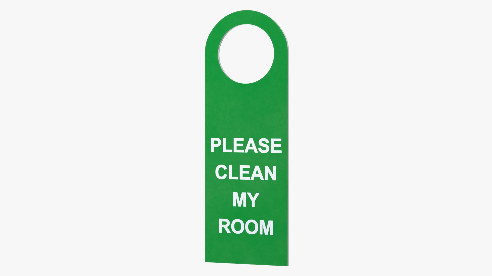 3D Hotel Door Hanger Clean My Room White Green model