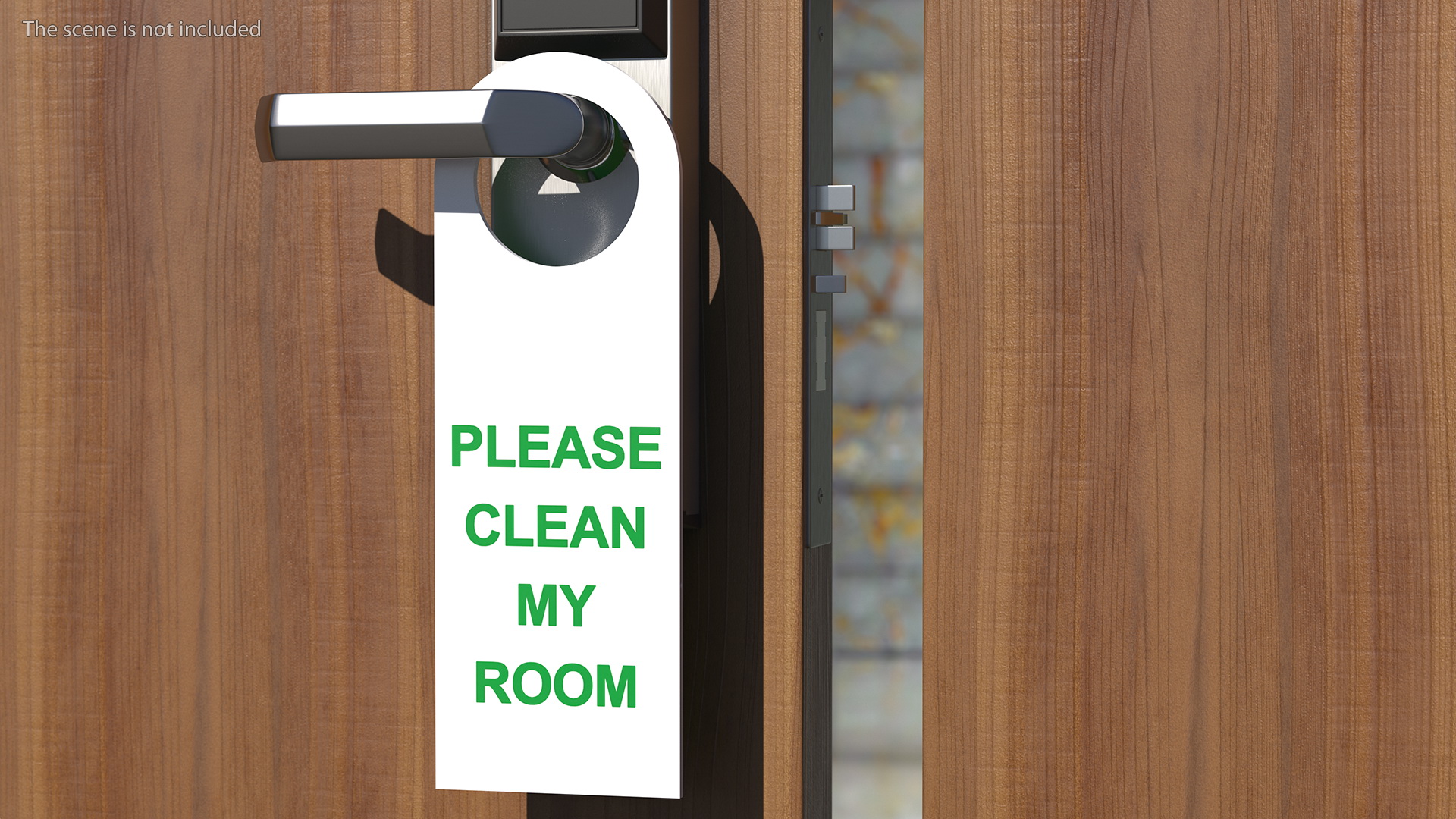 3D Hotel Door Hanger Clean My Room White Green model