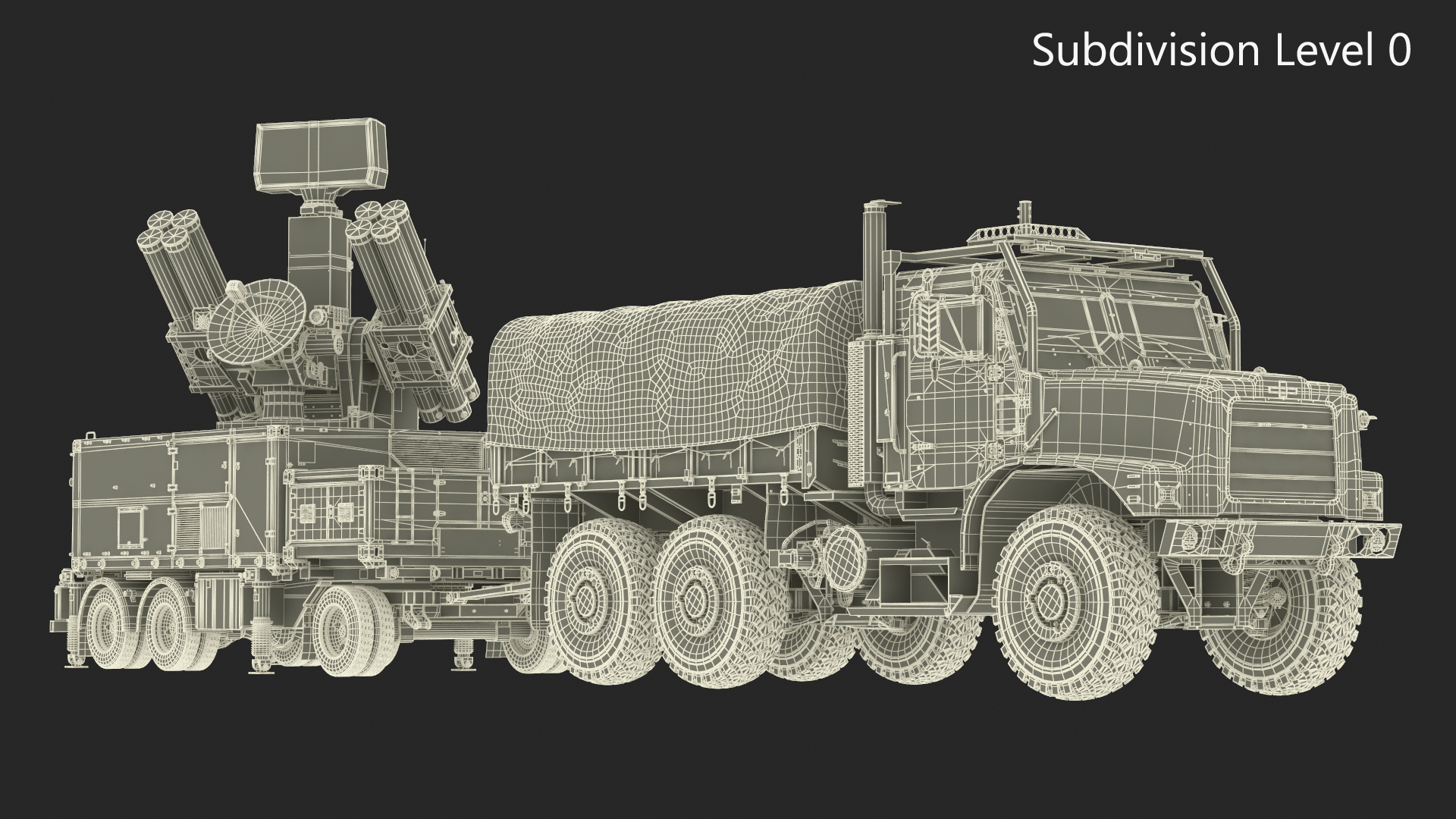 3D Truck with Trailer Air Defense Missile Complex