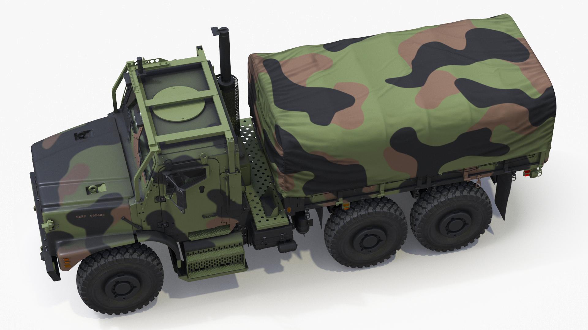 3D Truck with Trailer Air Defense Missile Complex