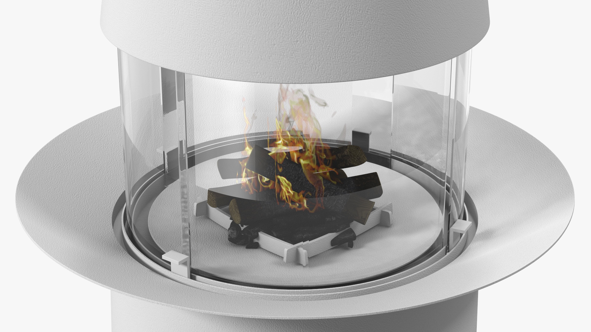 3D Modern Firaeplace Focus Creations Filiofocus Central White model