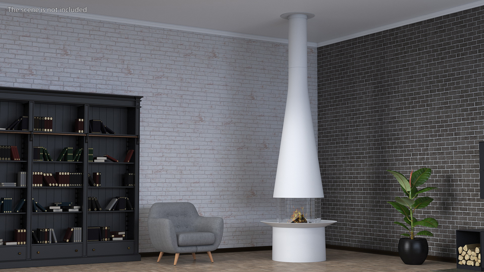 3D Modern Firaeplace Focus Creations Filiofocus Central White model