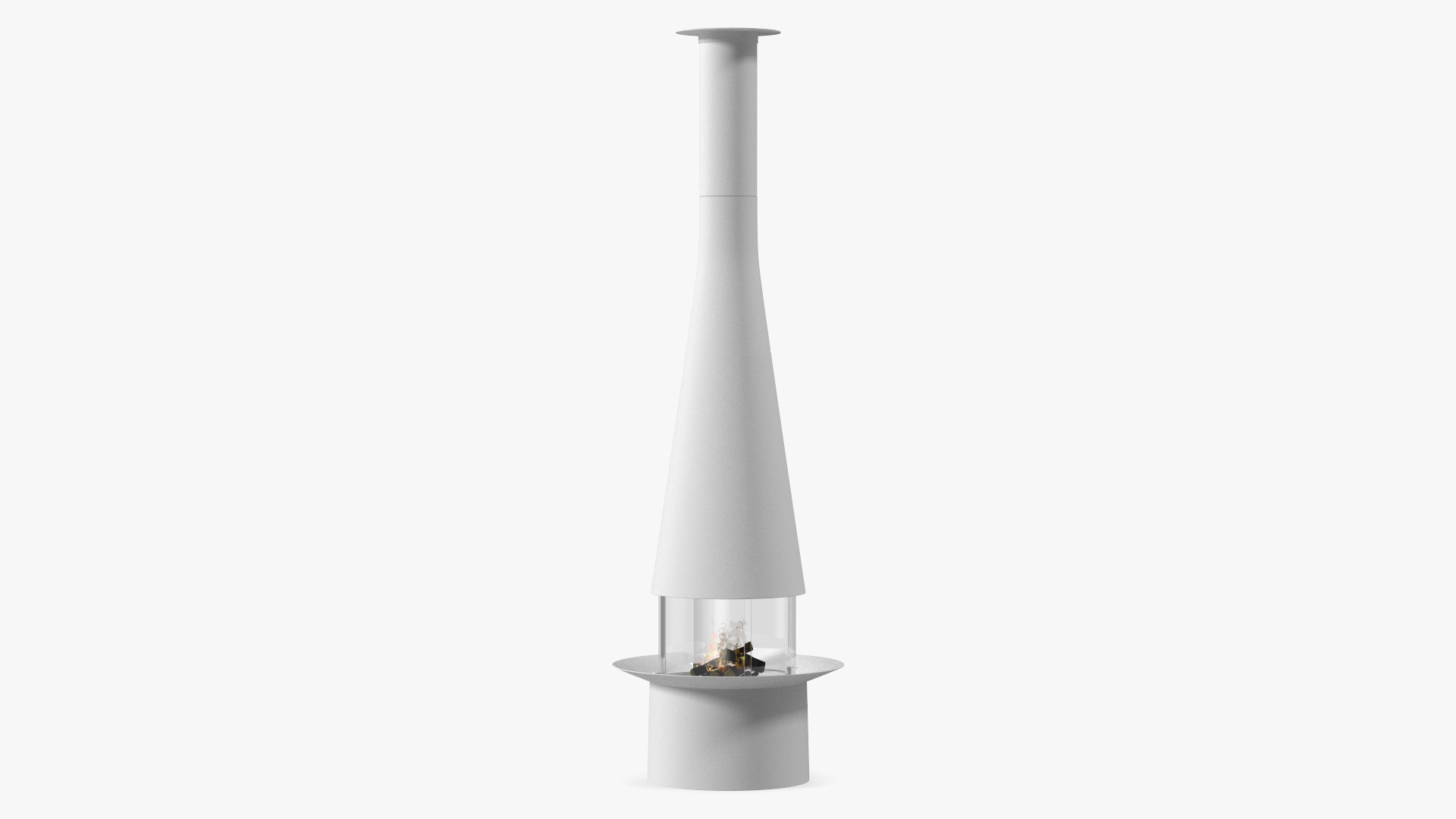 3D Modern Firaeplace Focus Creations Filiofocus Central White model