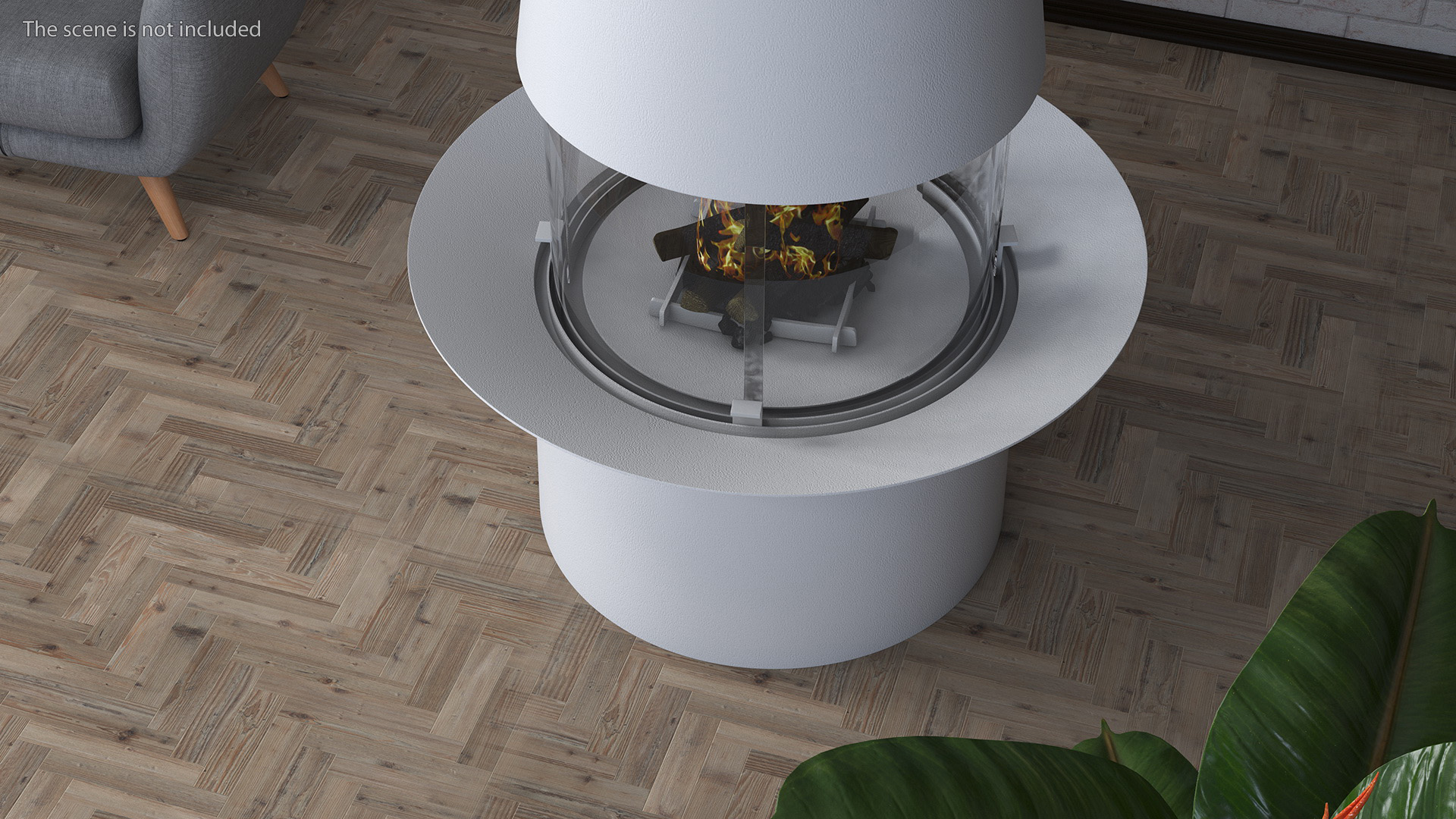 3D Modern Firaeplace Focus Creations Filiofocus Central White model