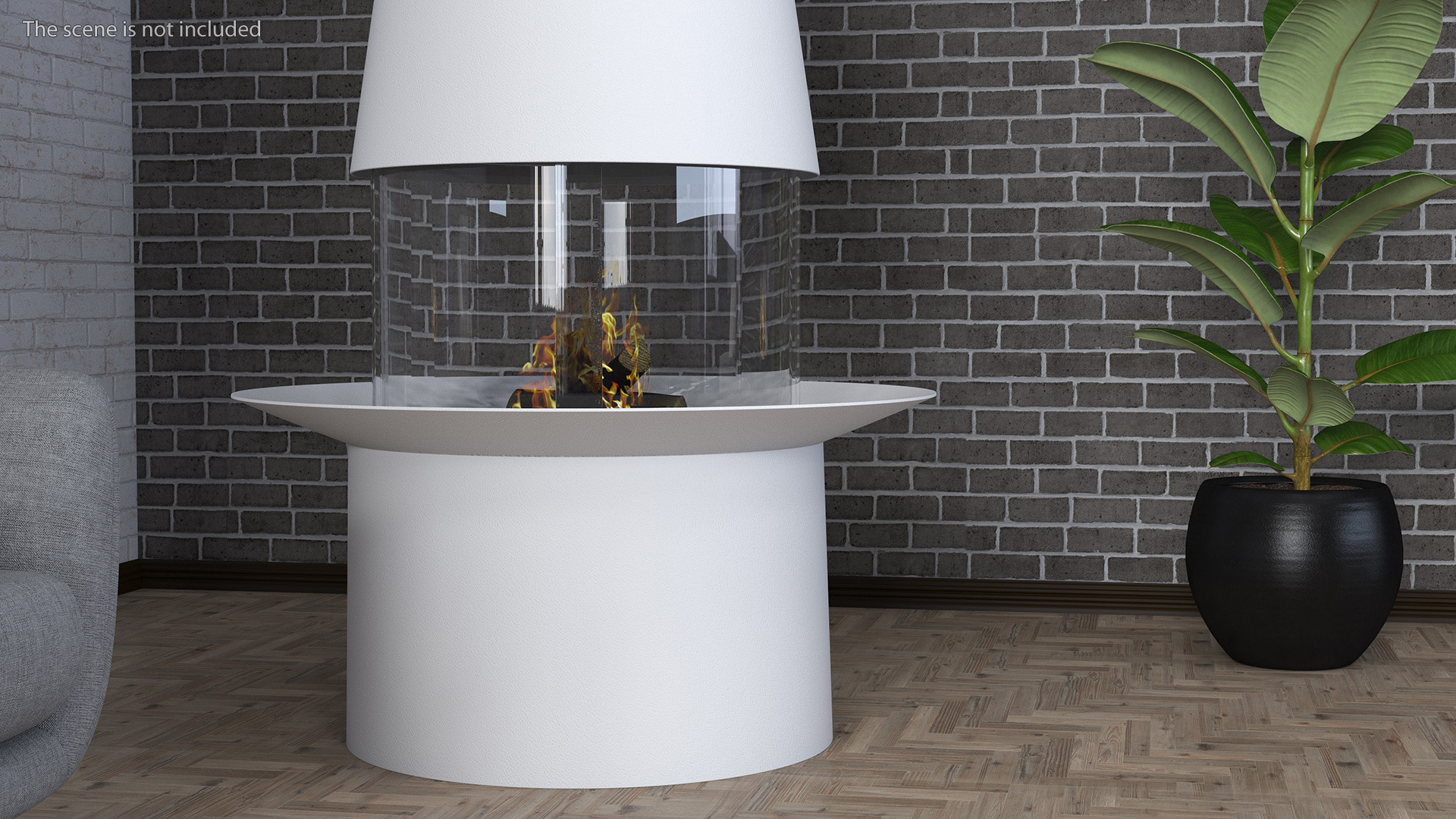 3D Modern Firaeplace Focus Creations Filiofocus Central White model