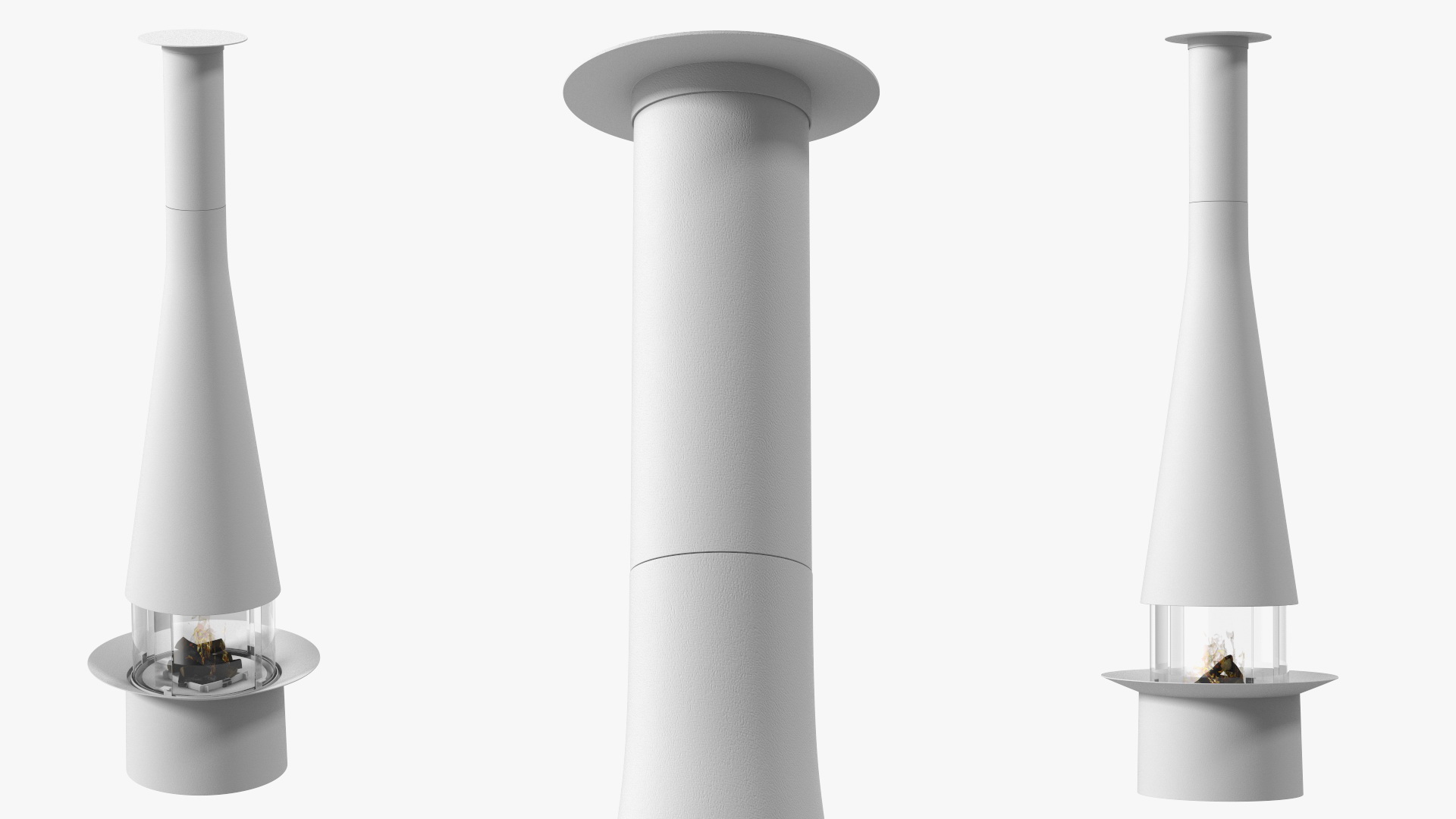 3D Modern Firaeplace Focus Creations Filiofocus Central White model
