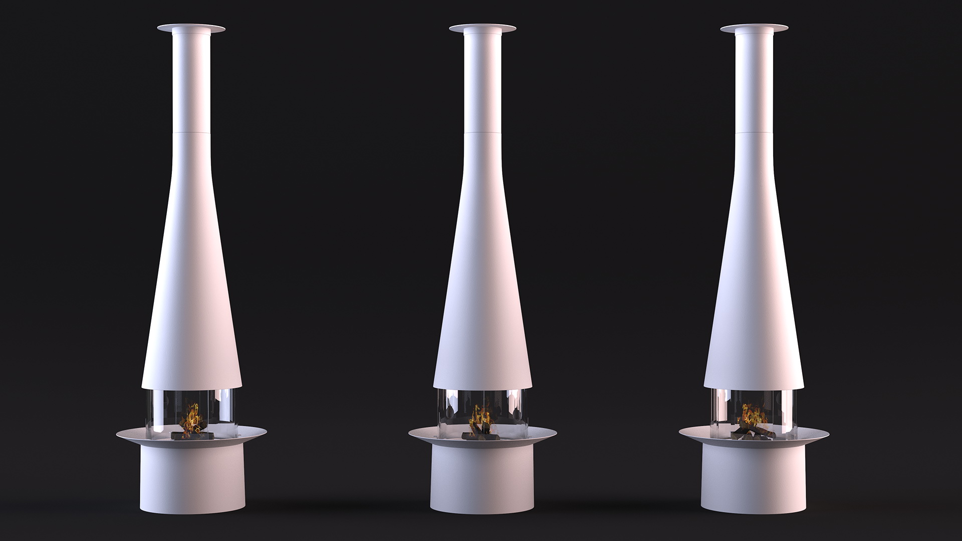 3D Modern Firaeplace Focus Creations Filiofocus Central White model