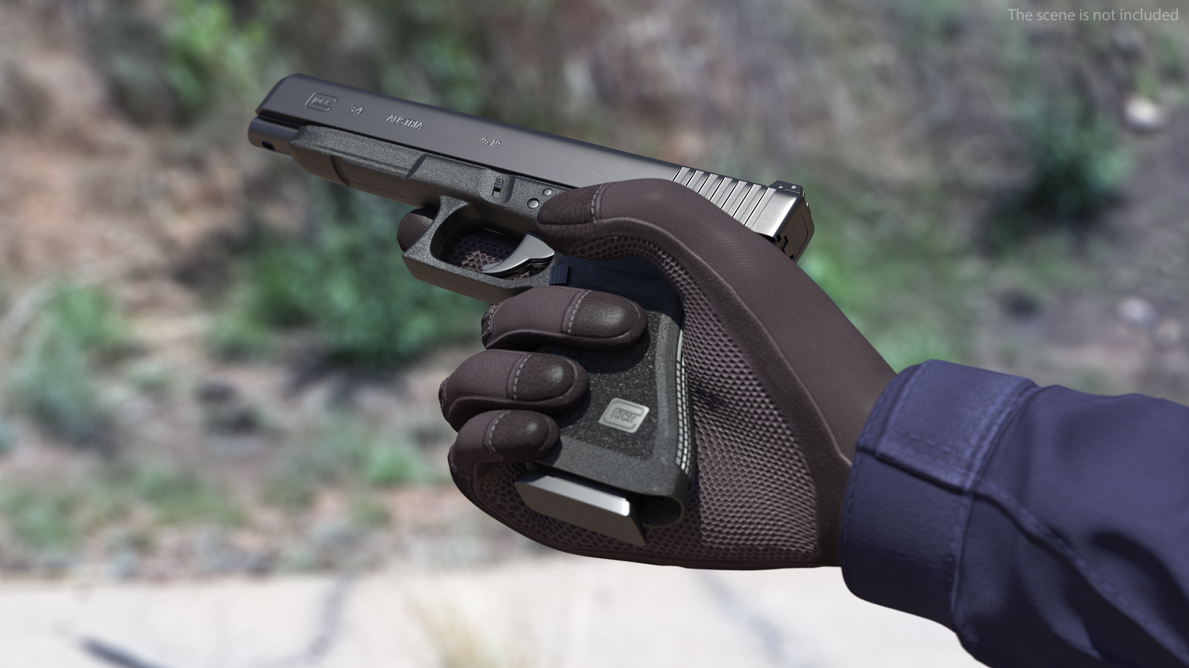 Semi Auto Pistol Glock G34 Black 3D