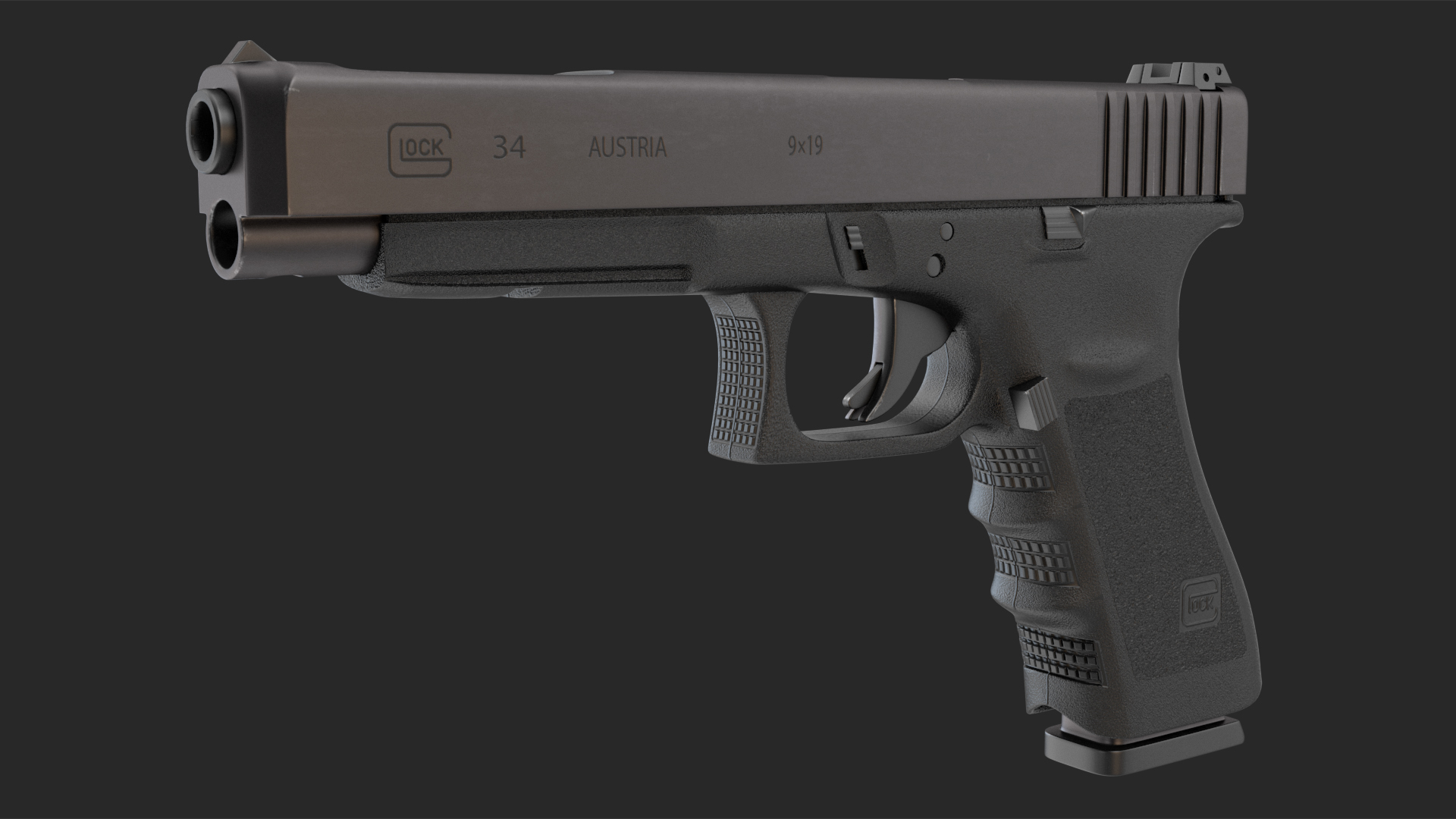 Semi Auto Pistol Glock G34 Black 3D