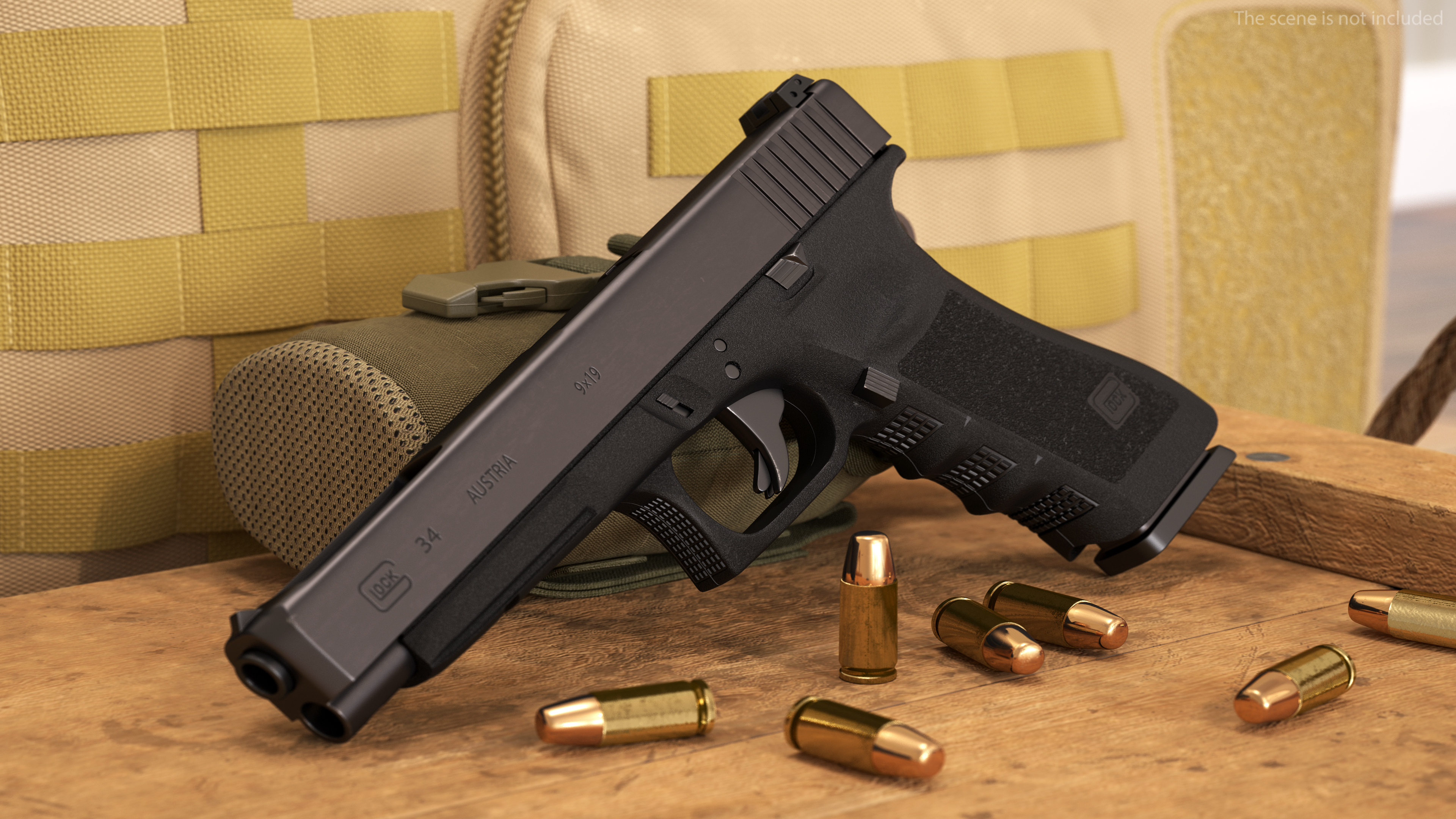 Semi Auto Pistol Glock G34 Black 3D