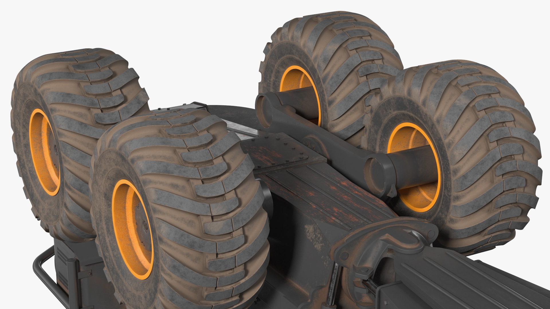 Forwarder Forestry Vehicle Dirty Rigged 3D model