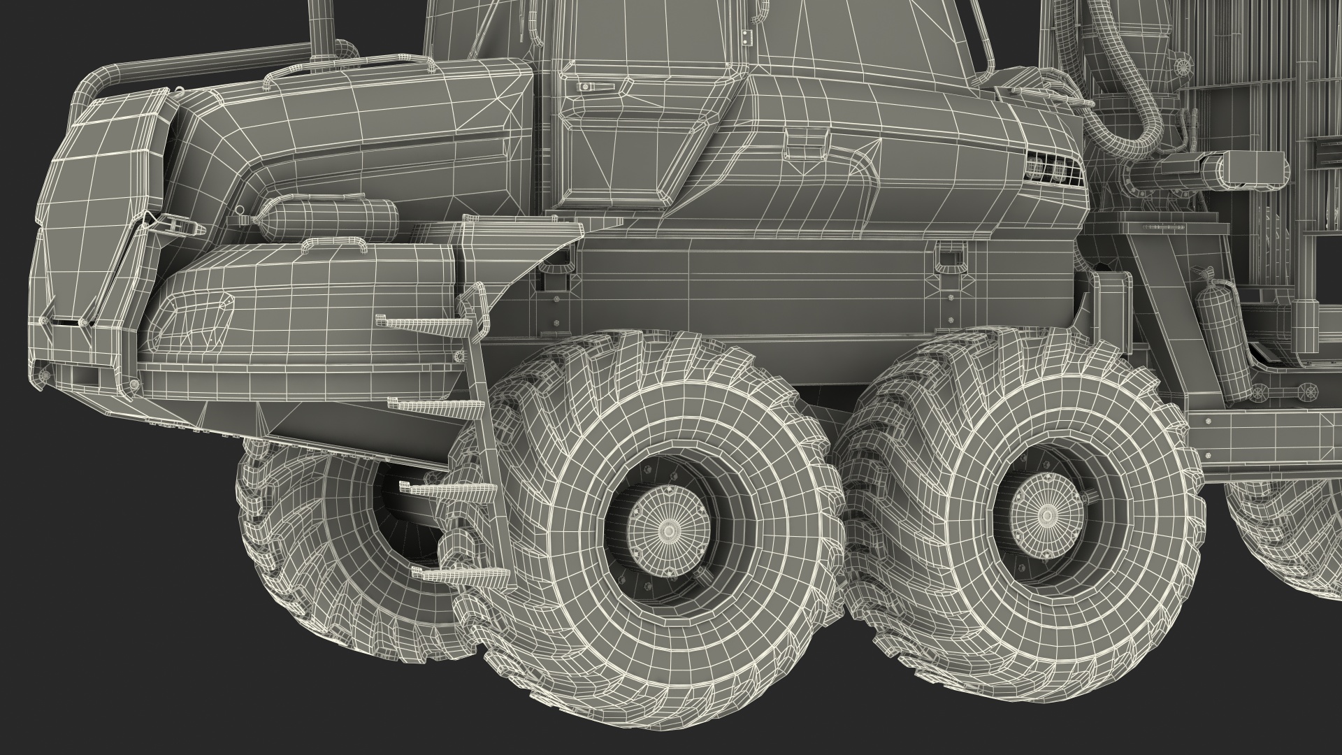 Forwarder Forestry Vehicle Dirty Rigged 3D model