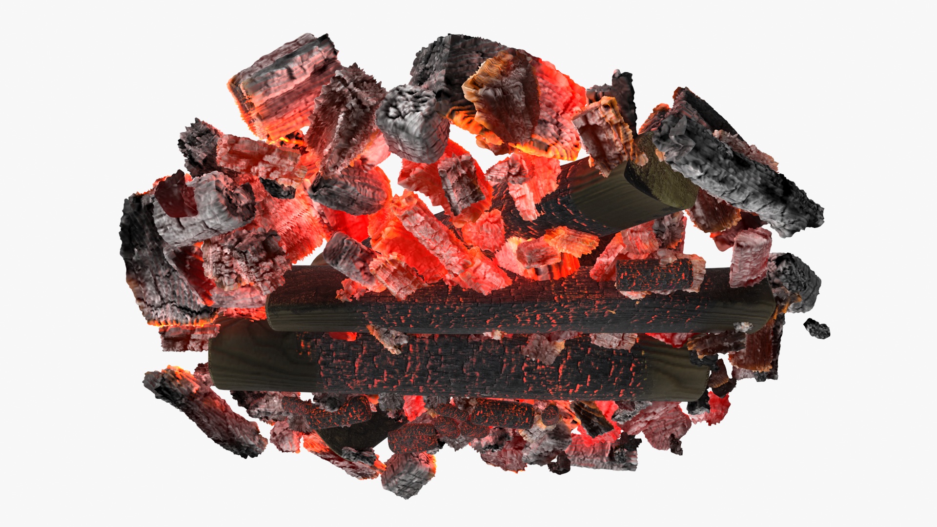Smoldering Firewood 3D model