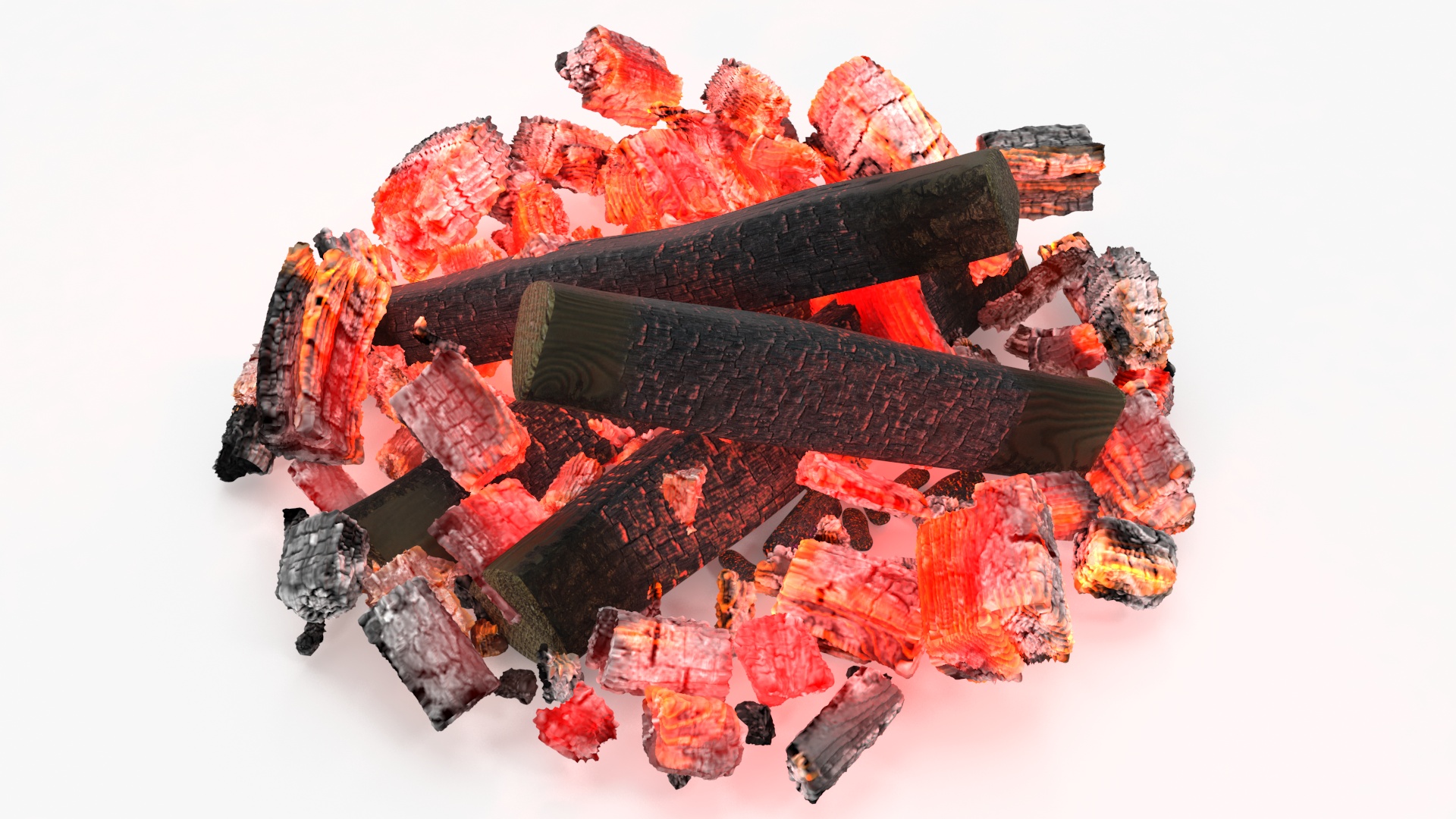 Smoldering Firewood 3D model