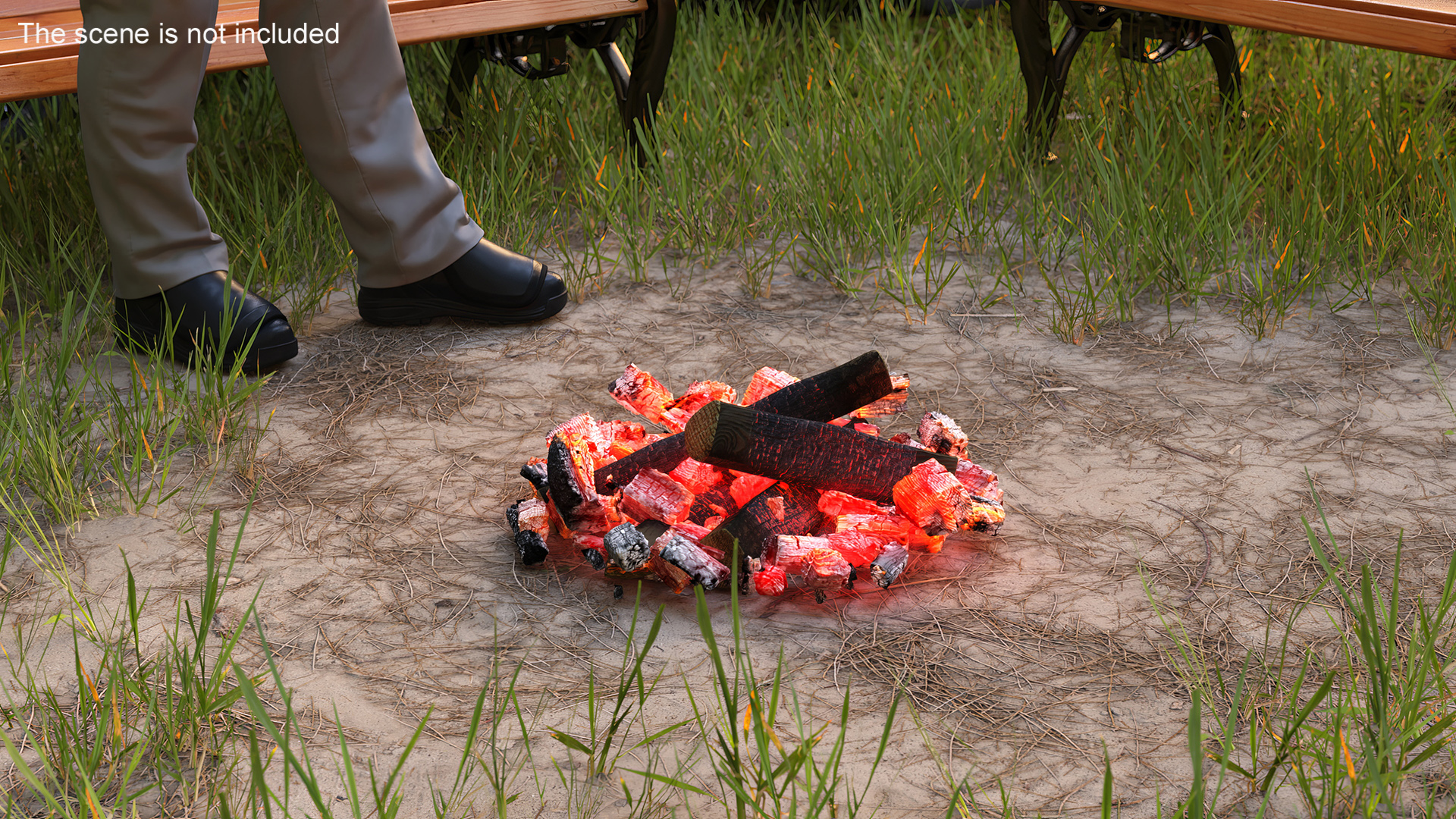 Smoldering Firewood 3D model