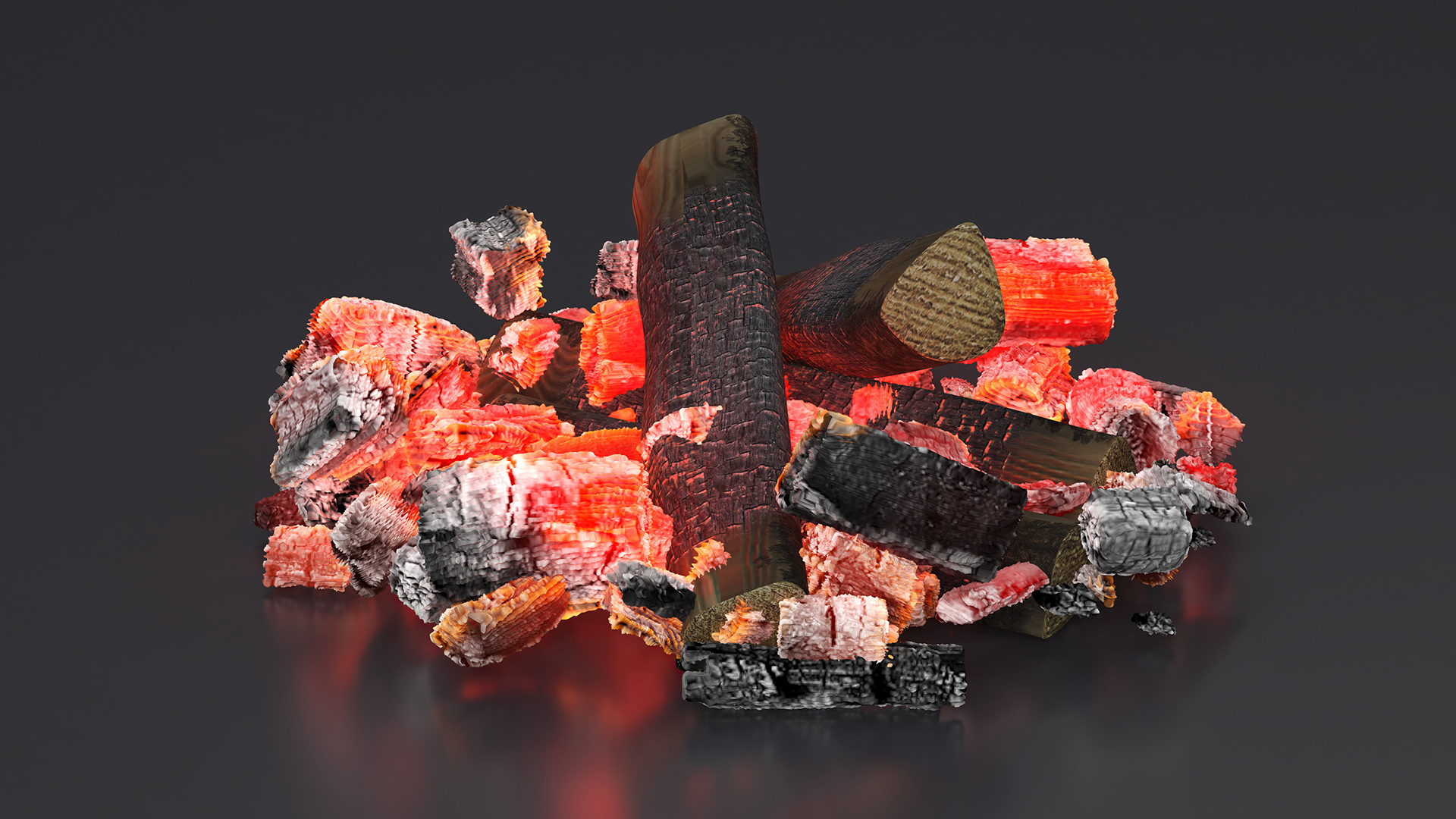 Smoldering Firewood 3D model
