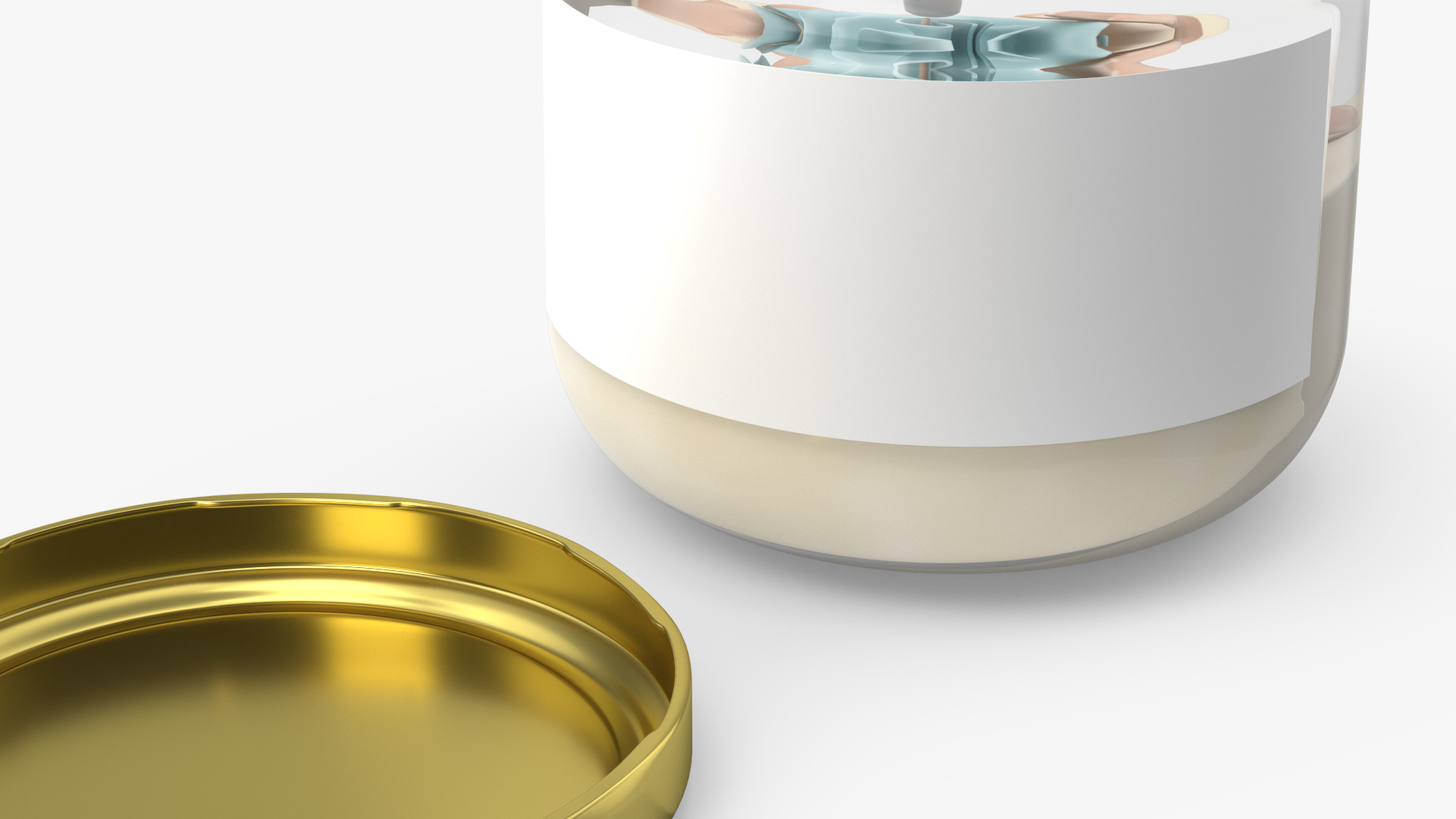 3D Glass Jar Candle Fire Burns with Cover model