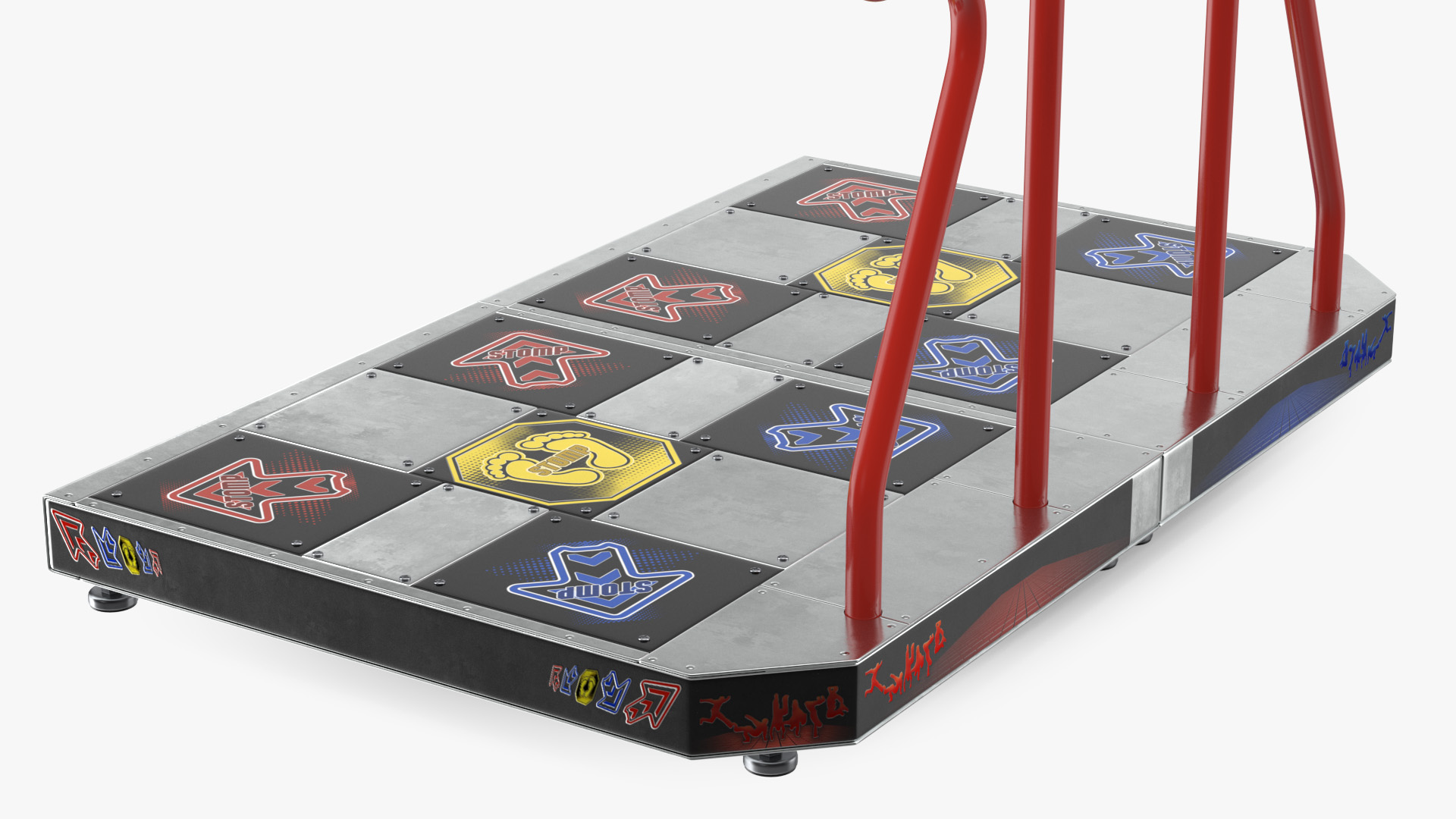 Double Dance Pad with Handlebars 3D