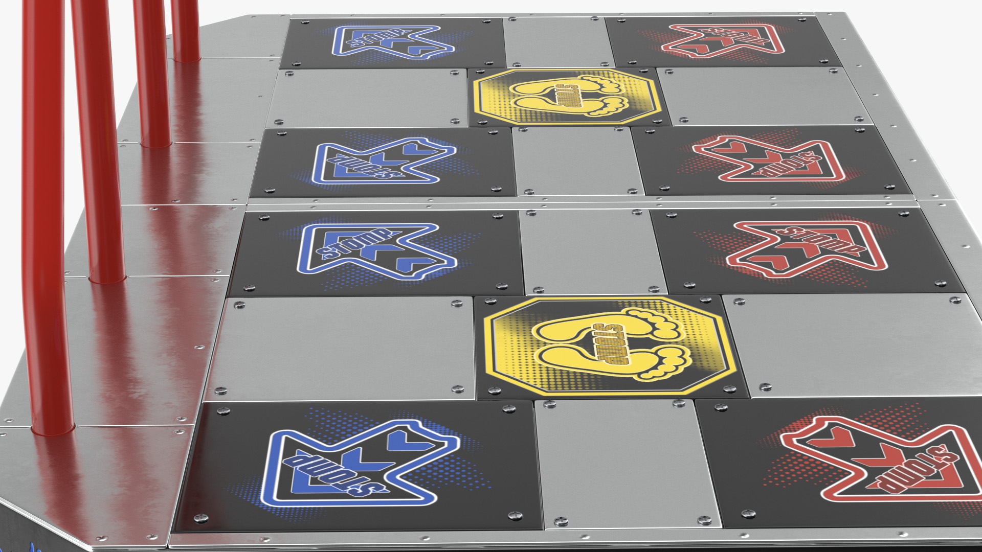 Double Dance Pad with Handlebars 3D