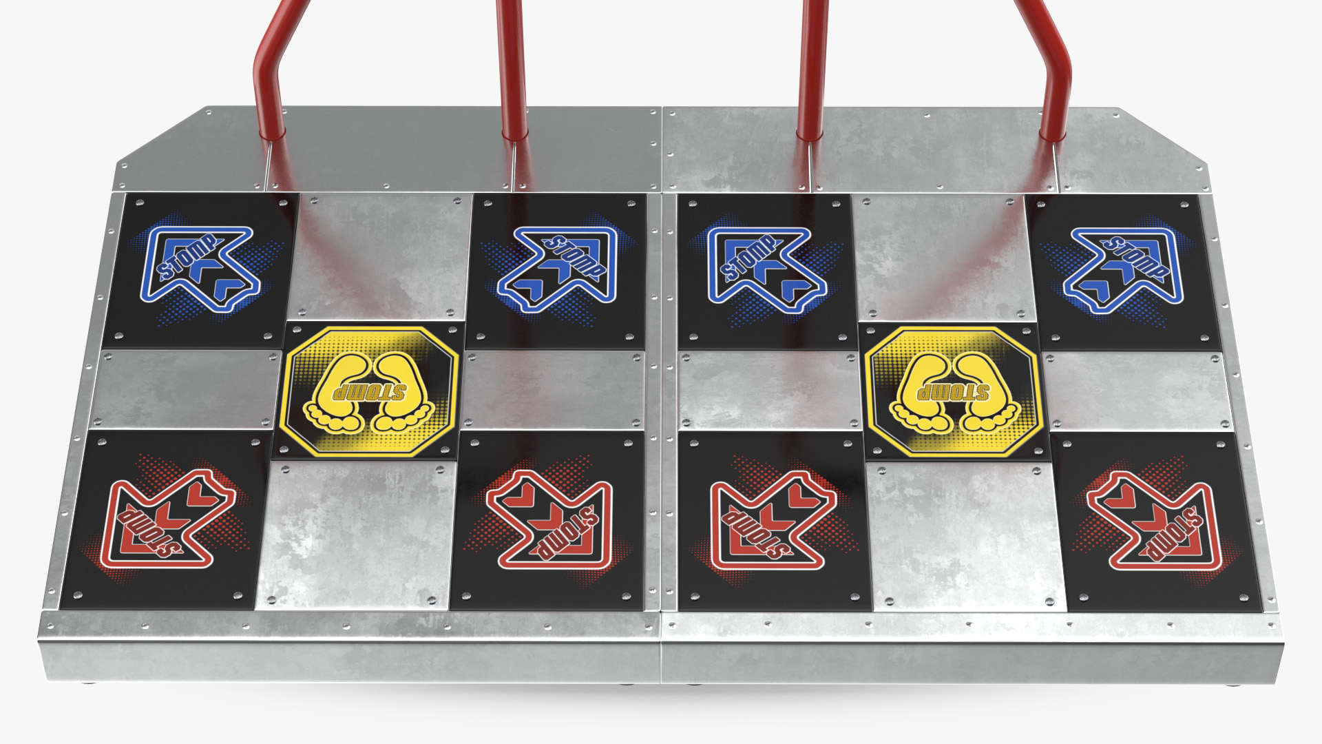 Double Dance Pad with Handlebars 3D