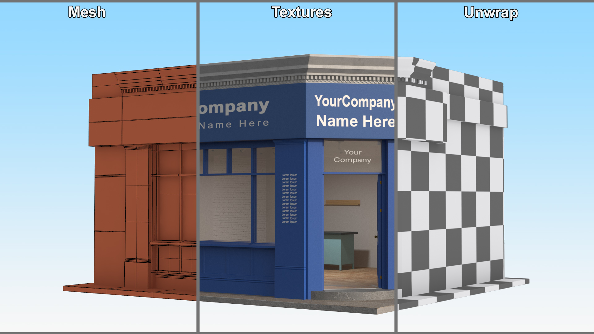 Ground Floor Corner Shop 3D model