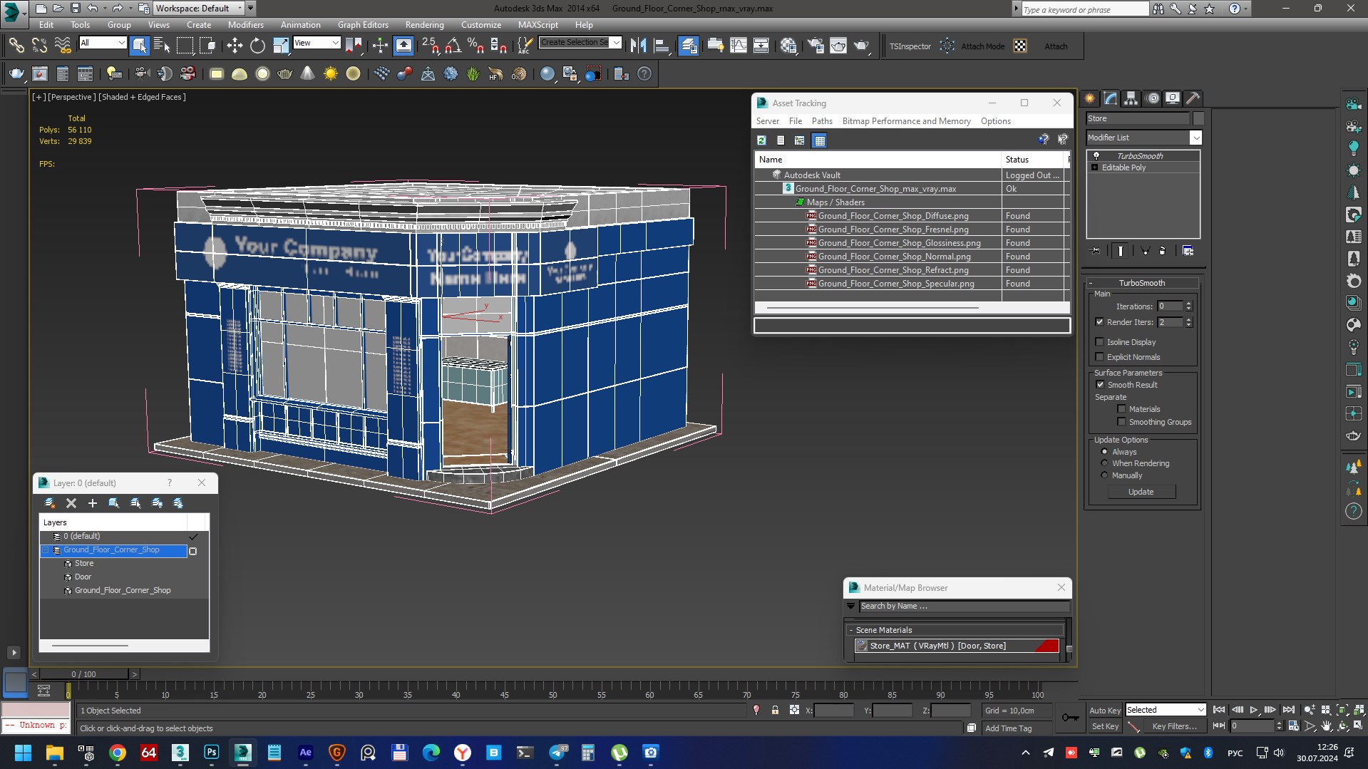Ground Floor Corner Shop 3D model
