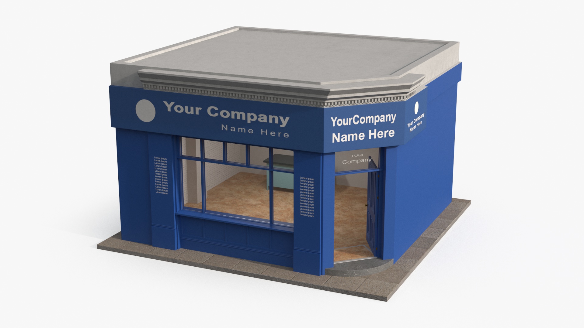 Ground Floor Corner Shop 3D model