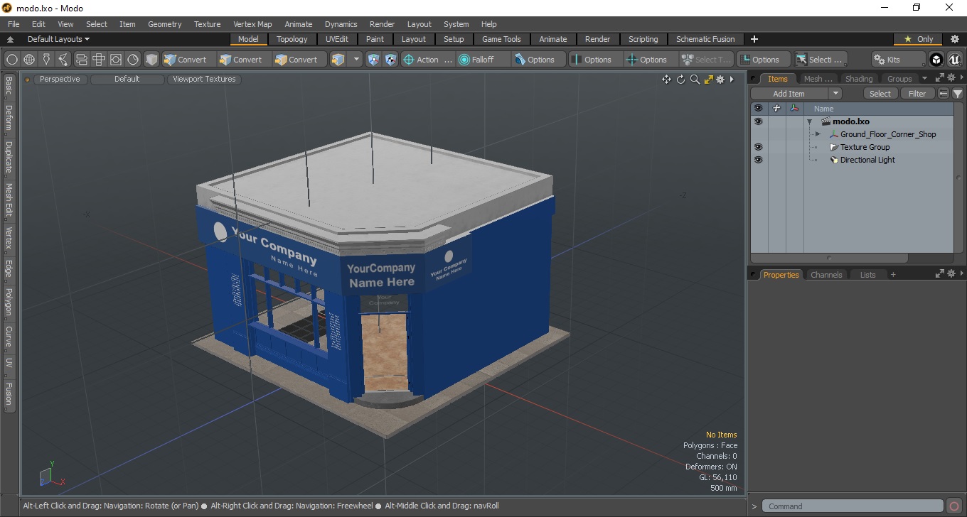 Ground Floor Corner Shop 3D model