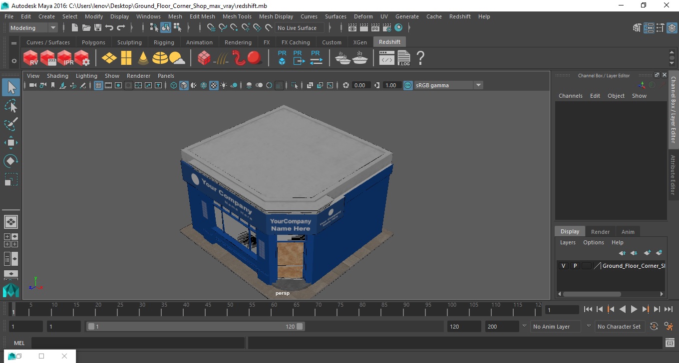 Ground Floor Corner Shop 3D model