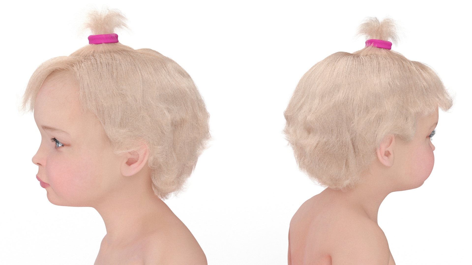 Little Girl on Potty Fur 3D model