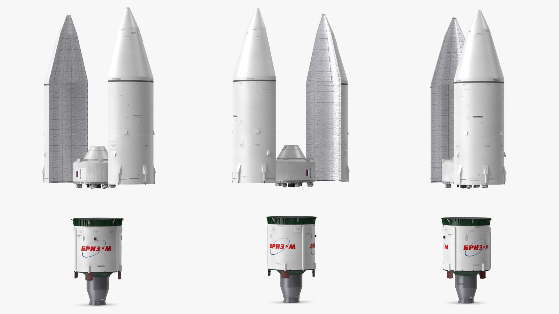 Proton M Rocket Stage 3 with Breeze-M 3D