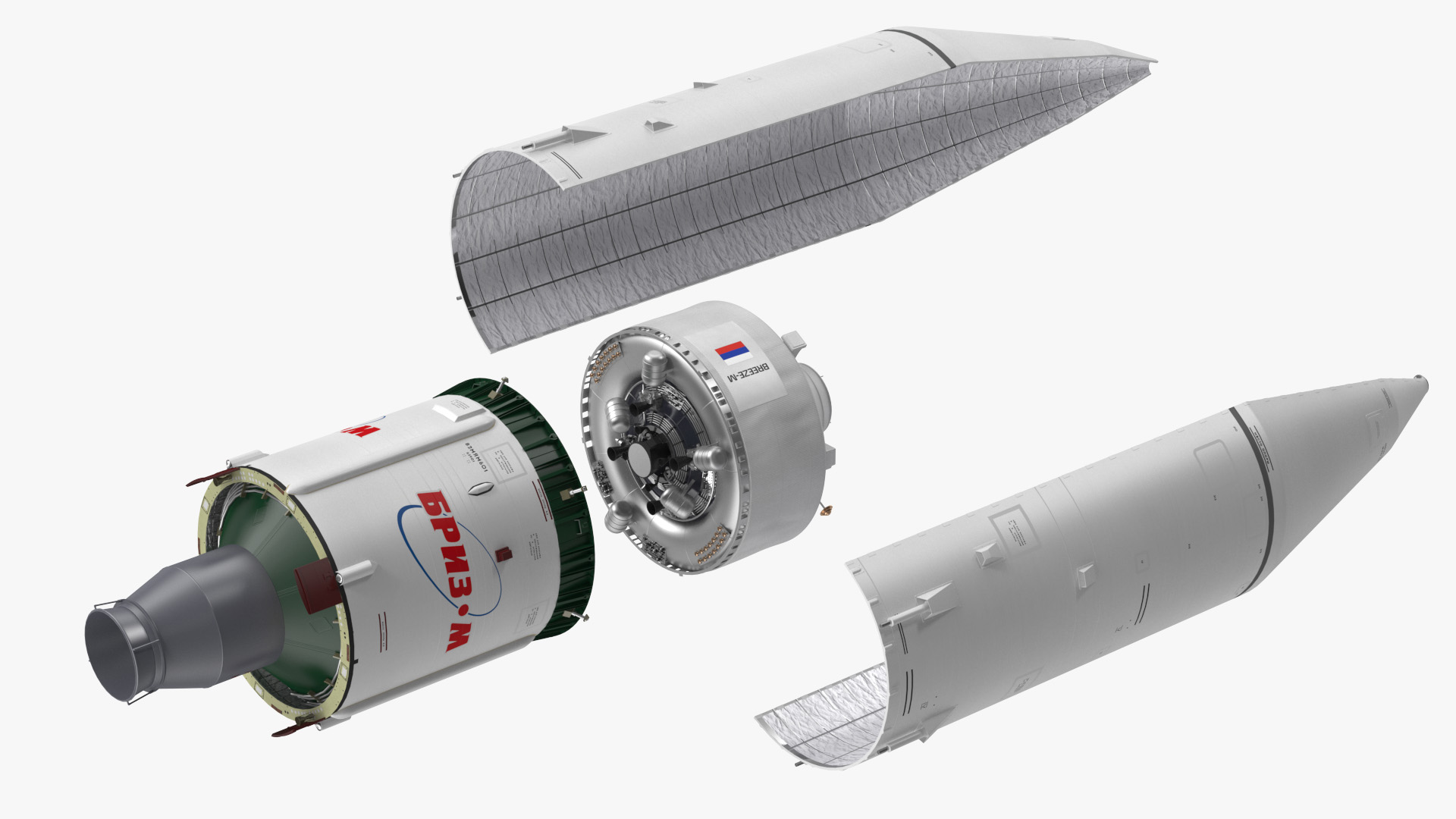 Proton M Rocket Stage 3 with Breeze-M 3D