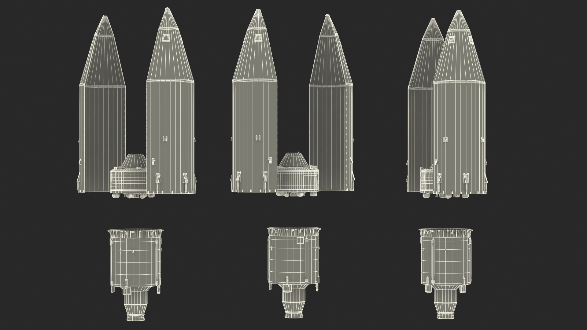 Proton M Rocket Stage 3 with Breeze-M 3D