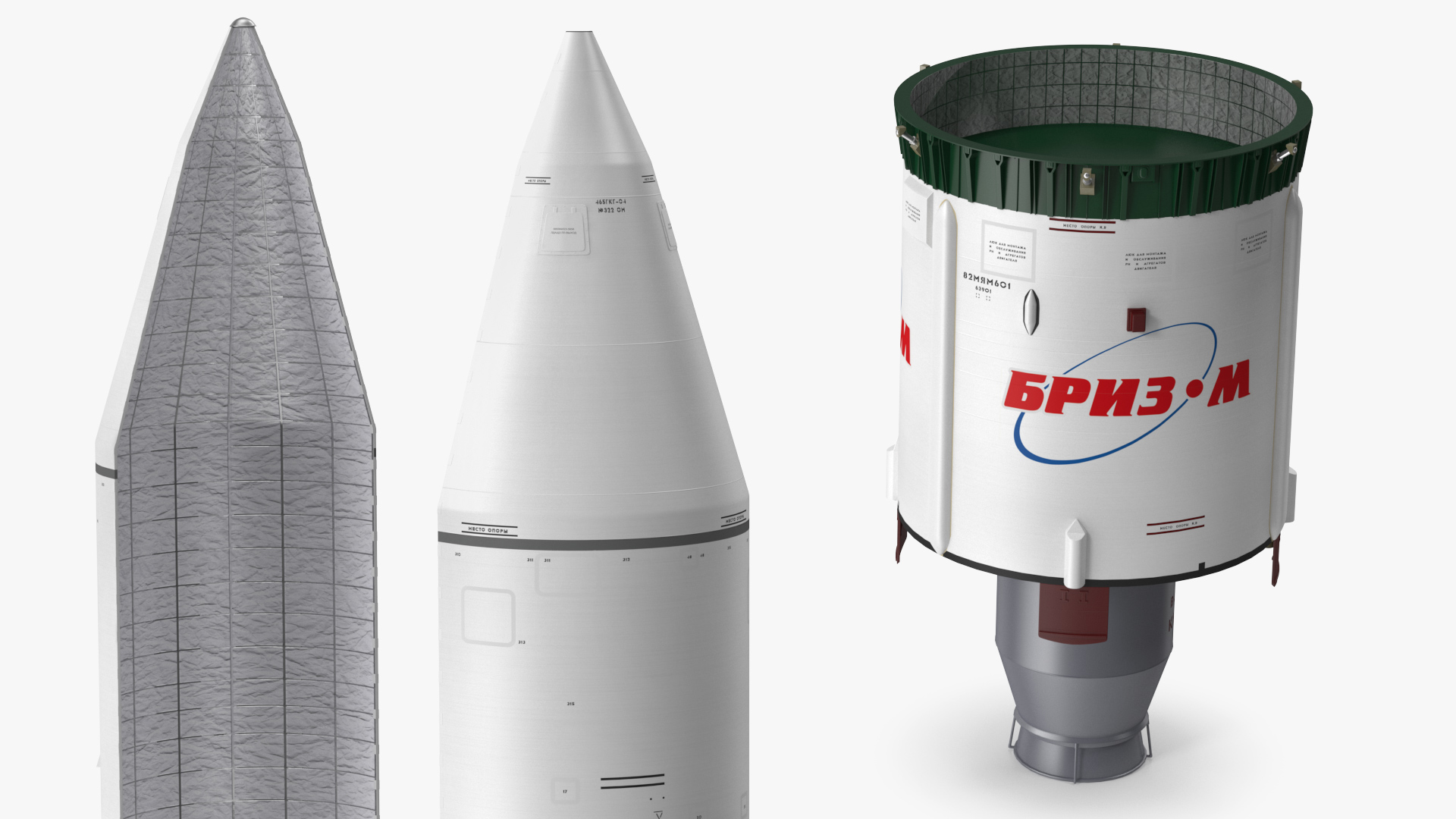 Proton M Rocket Stage 3 with Breeze-M 3D
