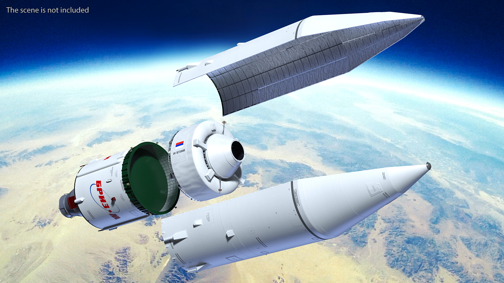 Proton M Rocket Stage 3 with Breeze-M 3D