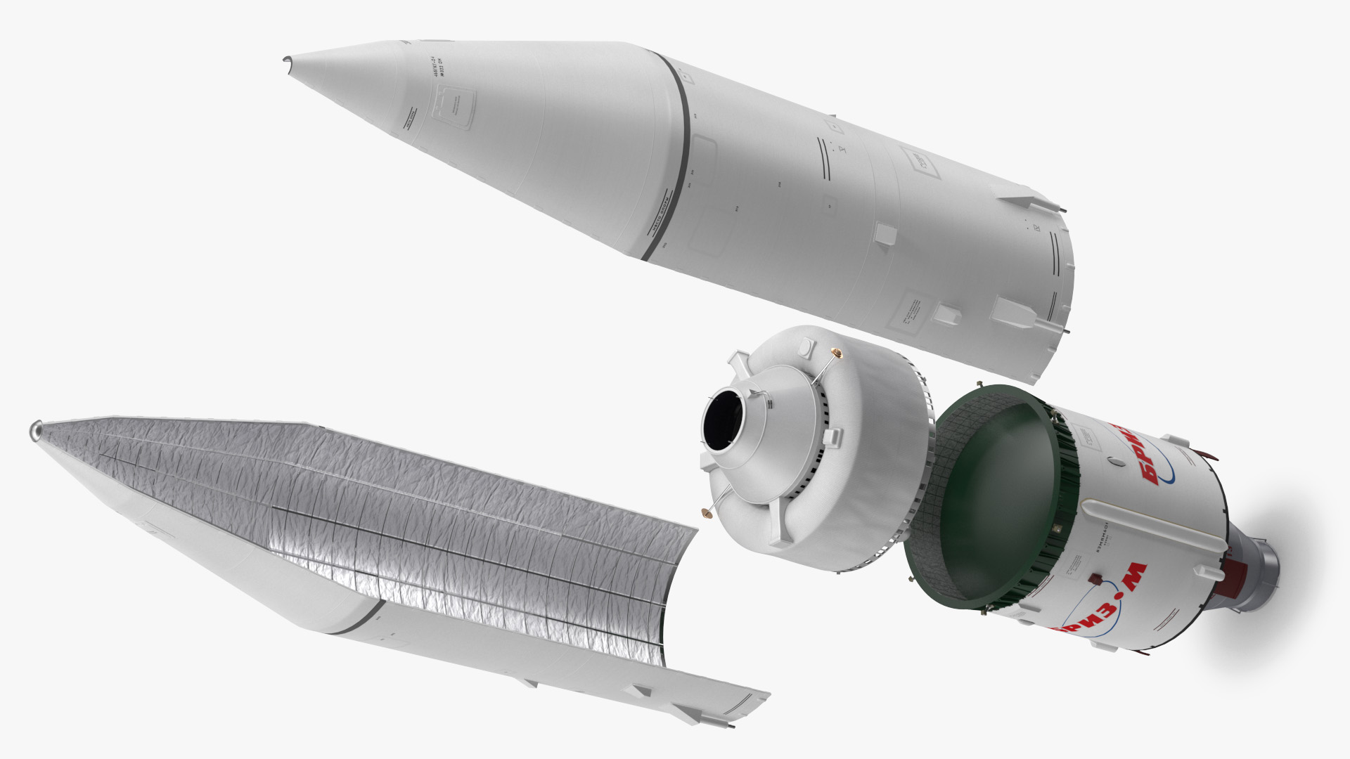 Proton M Rocket Stage 3 with Breeze-M 3D