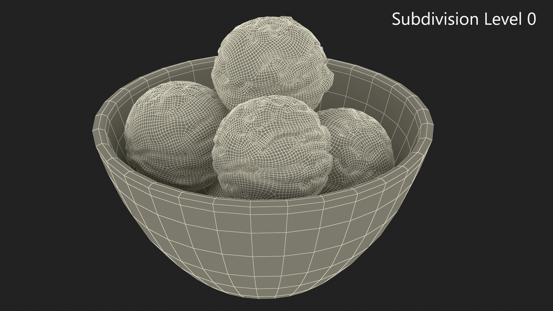 Ice Cream Balls in Glass Bowl 3D model