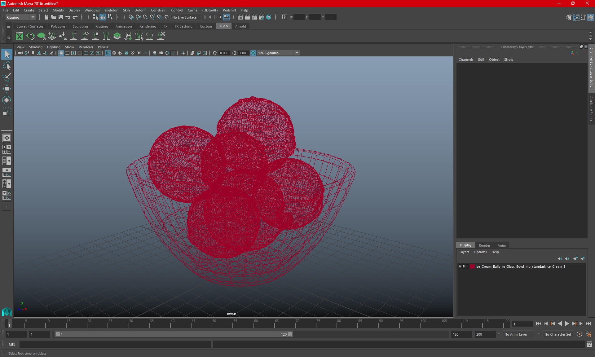 Ice Cream Balls in Glass Bowl 3D model